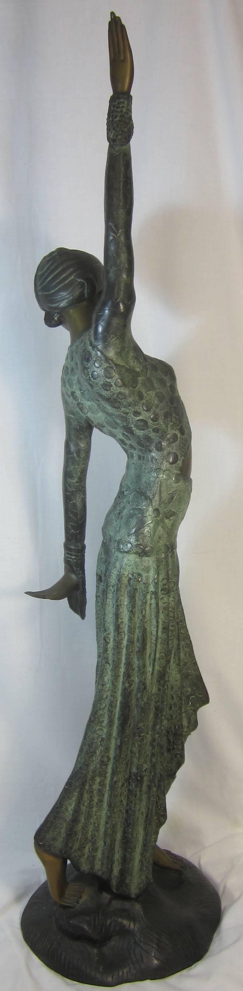 Mid-20th Century Large Art Deco Bronze Figure