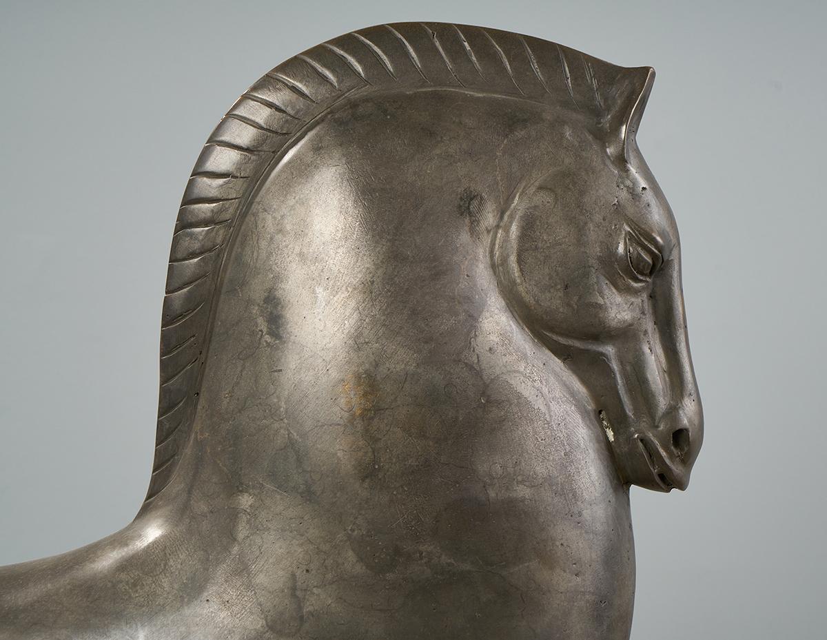 20th Century Large Art Deco Bronze Horse Sculpture Style of Boris Lovet-Lorski For Sale