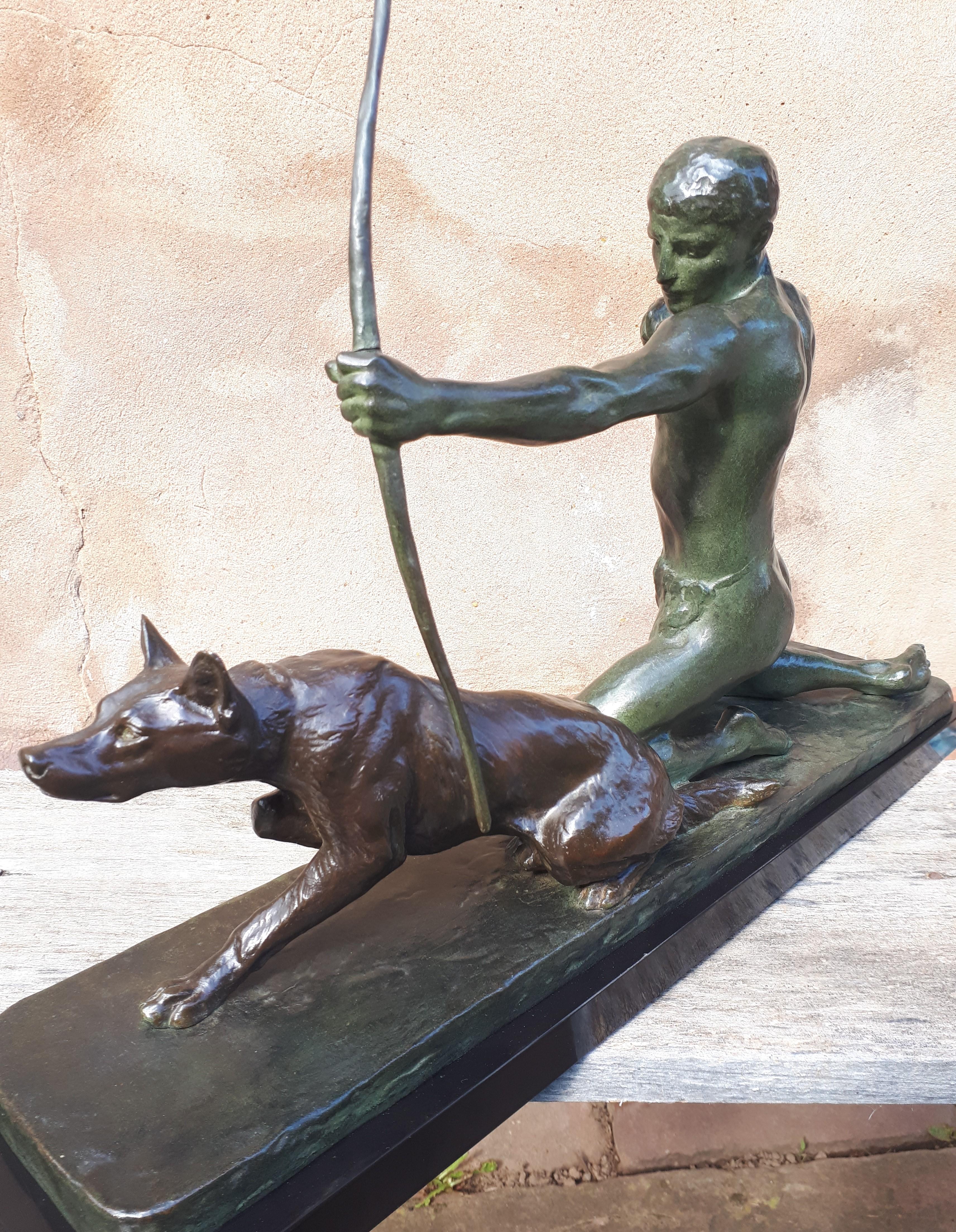 Grande sculpture en bronze Art déco, par Louis Riché en vente 3