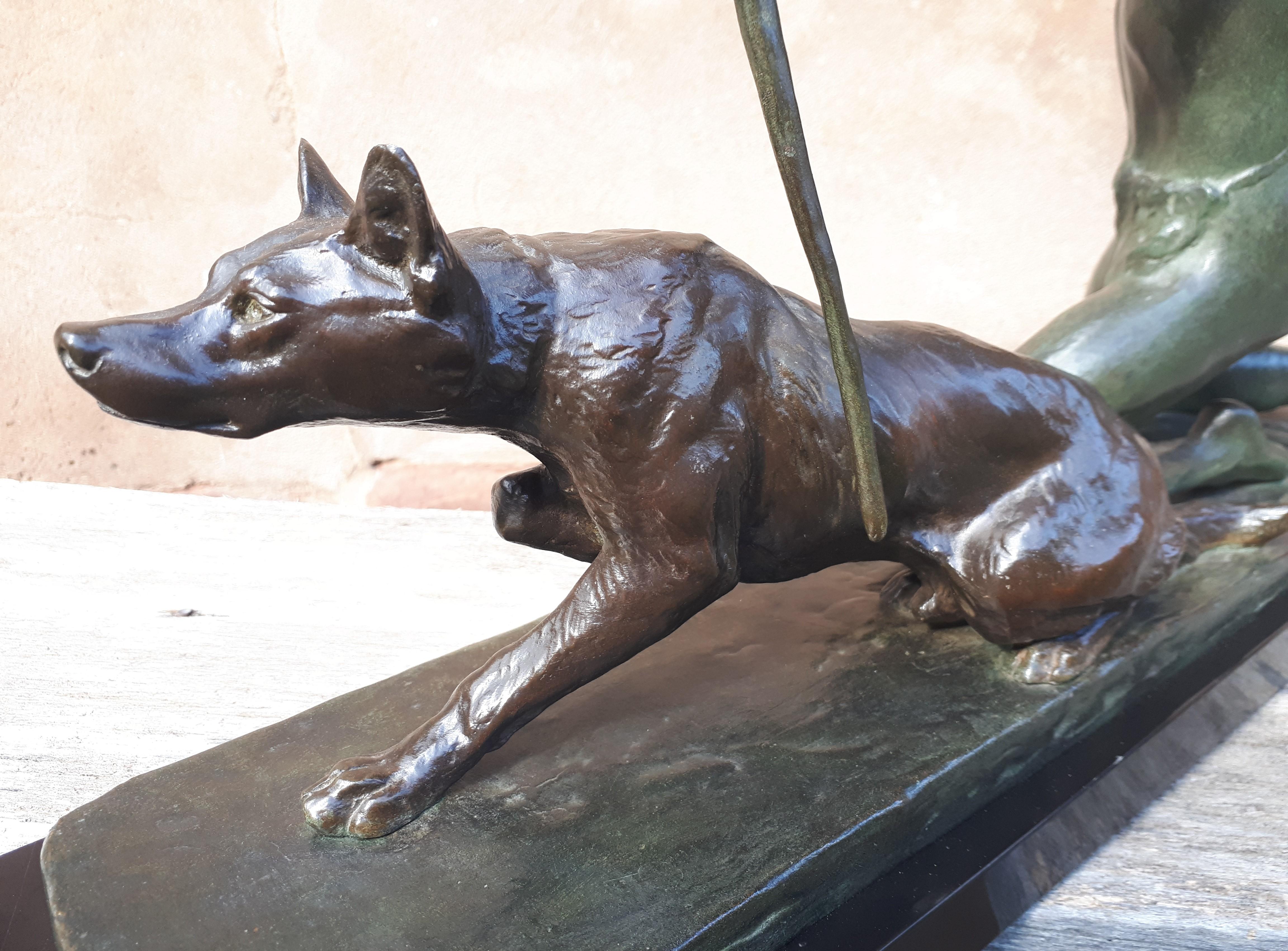 Grande sculpture en bronze Art déco, par Louis Riché en vente 4