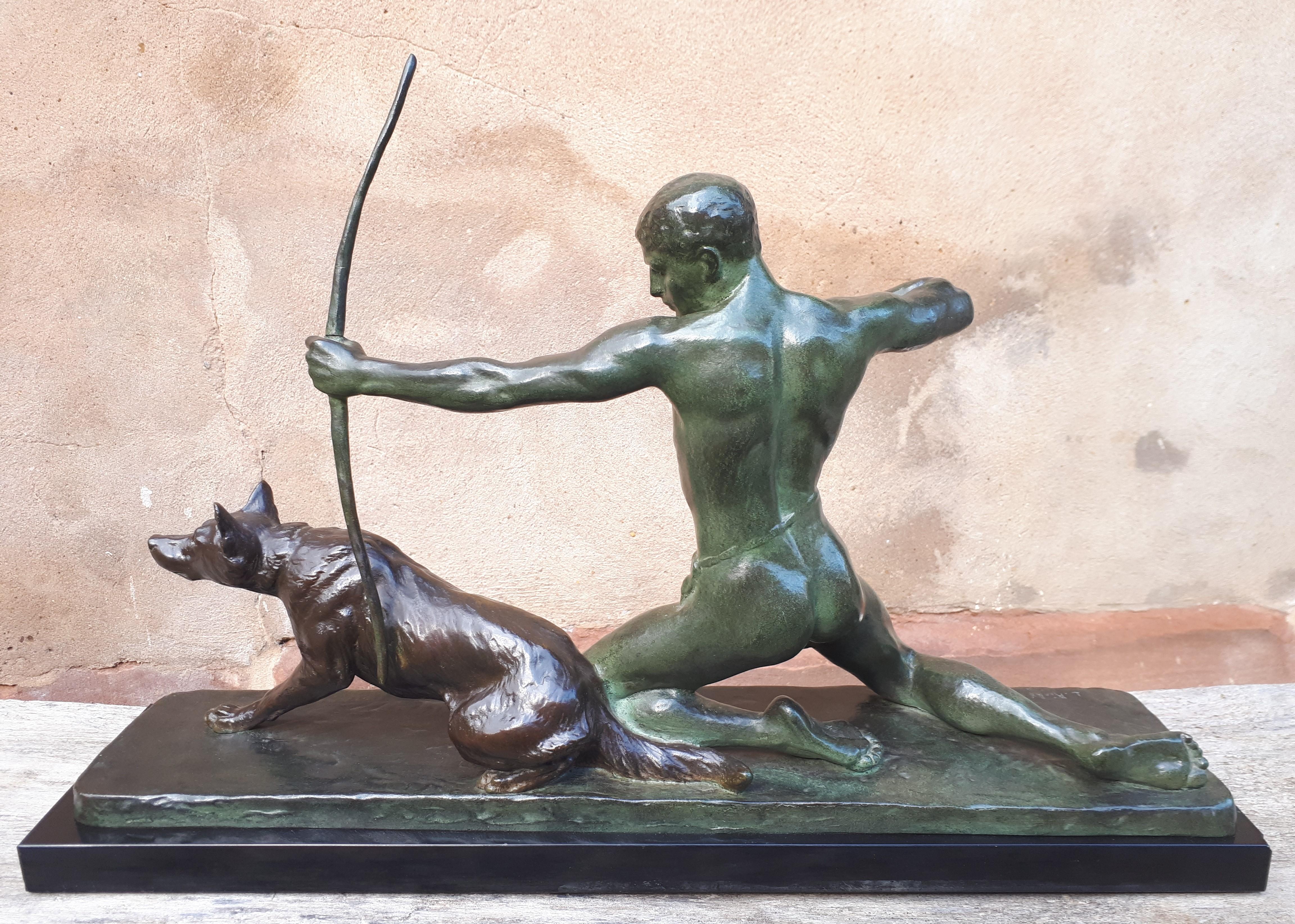 Grande sculpture en bronze Art déco, par Louis Riché en vente 6