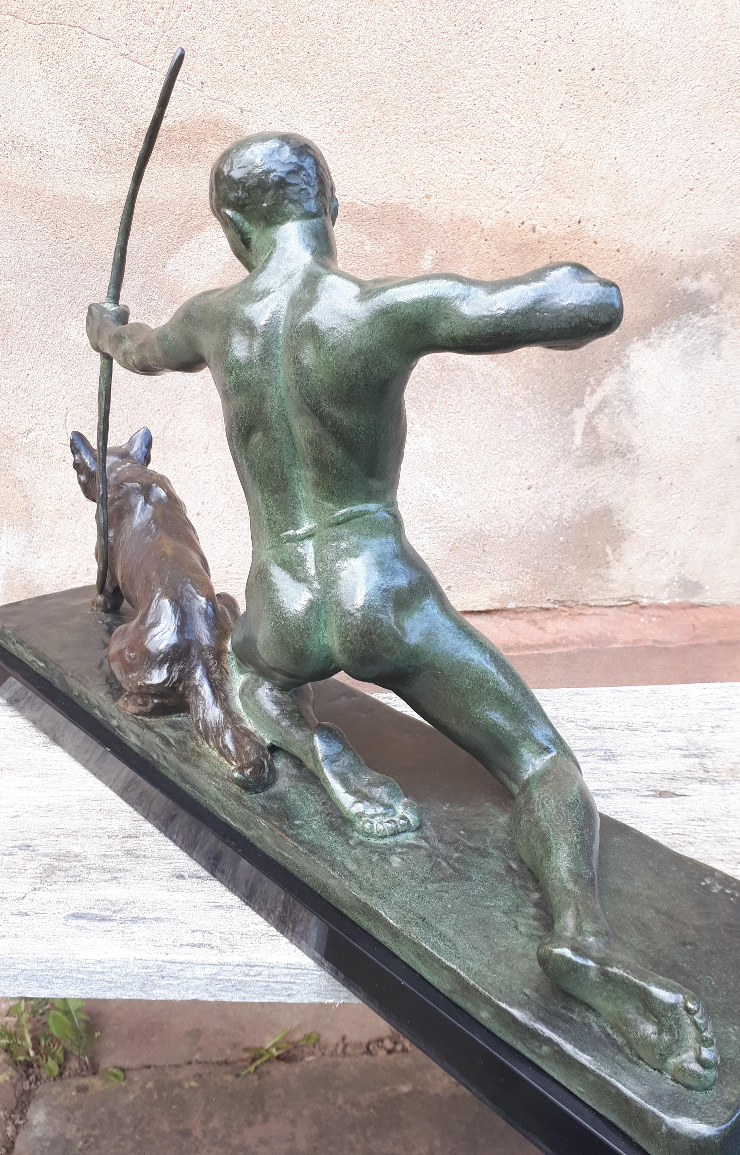 Grande sculpture en bronze Art déco, par Louis Riché en vente 9