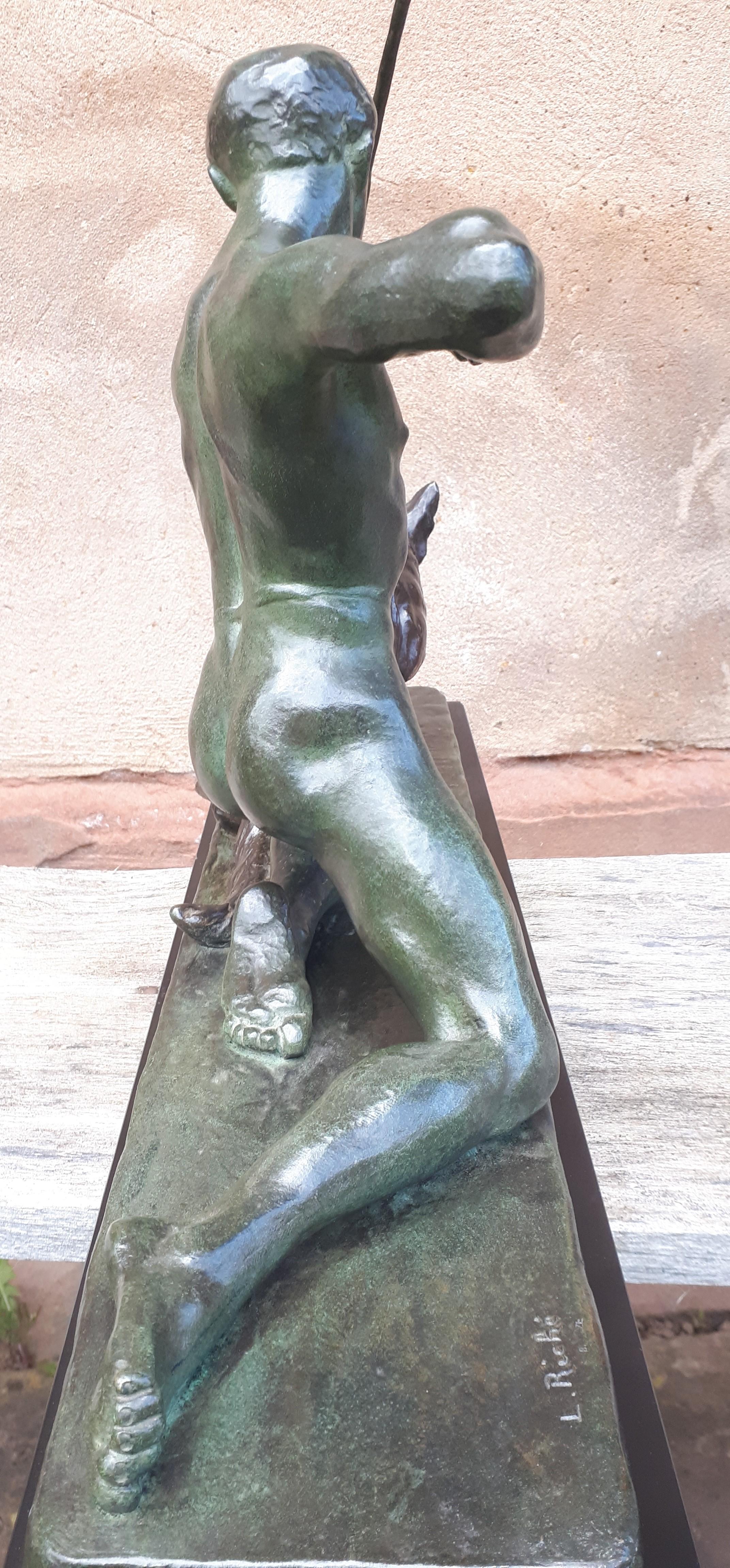 Grande sculpture en bronze Art déco, par Louis Riché en vente 10