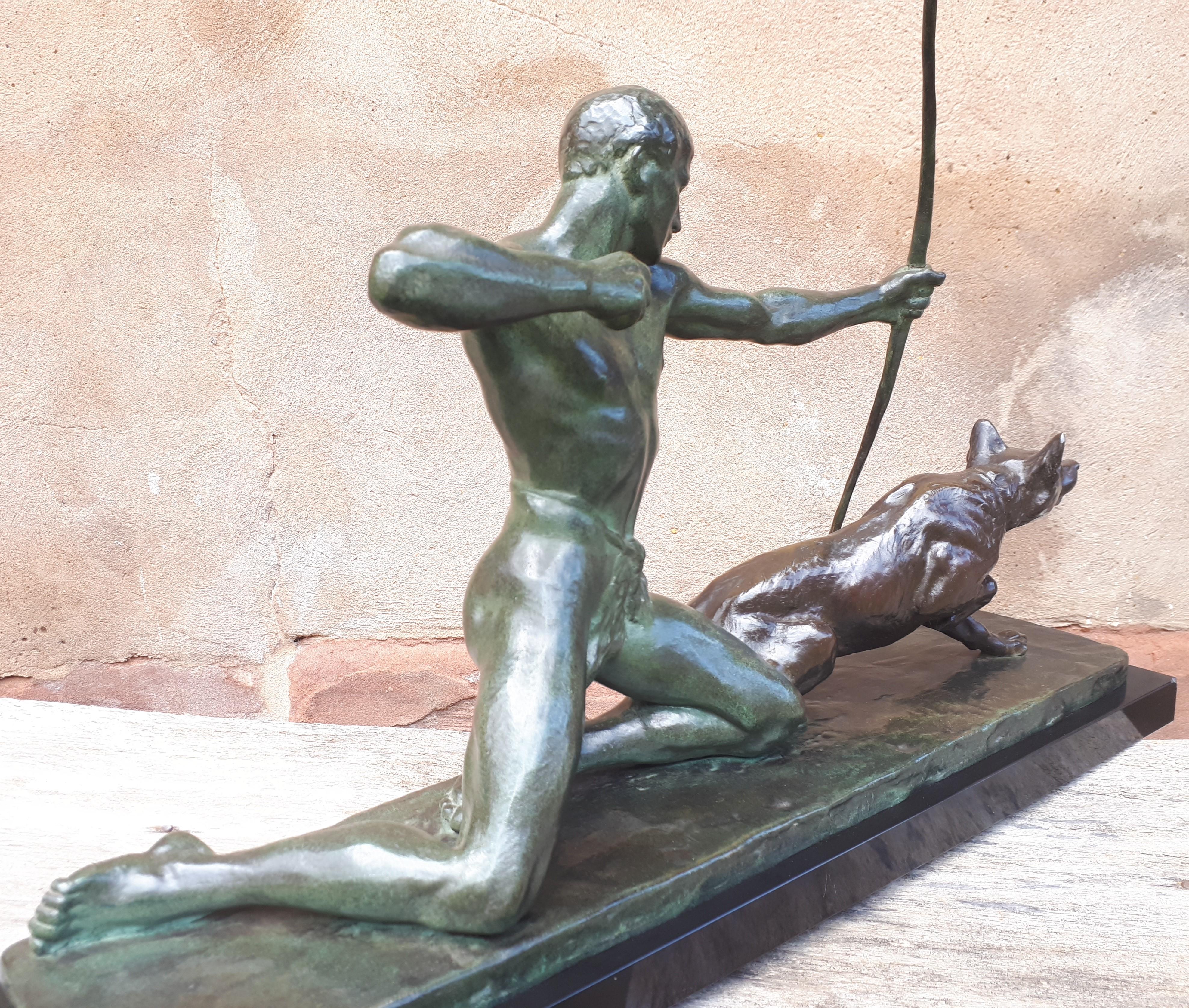 Grande sculpture en bronze Art déco, par Louis Riché en vente 11