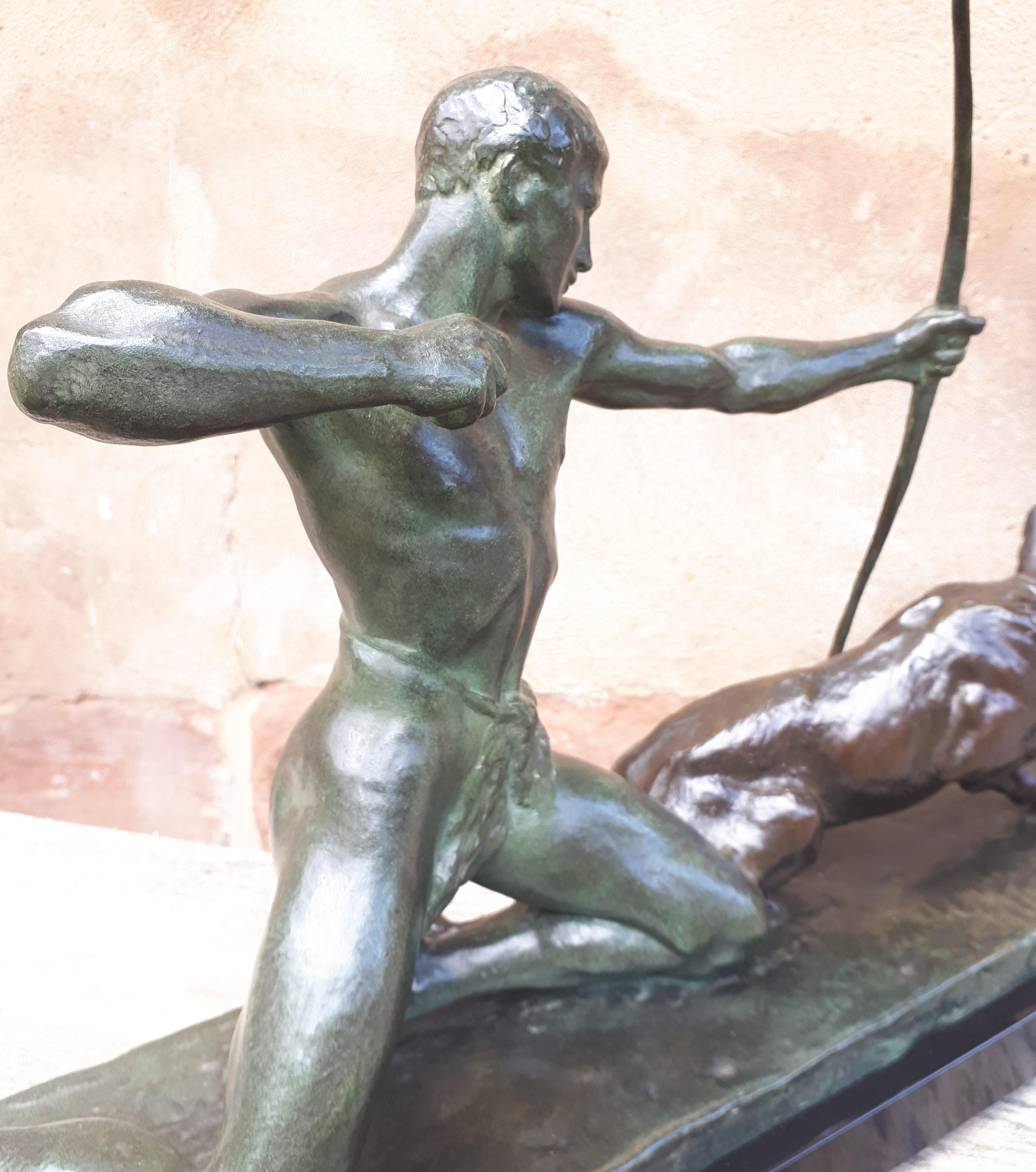Grande sculpture en bronze Art déco, par Louis Riché en vente 12