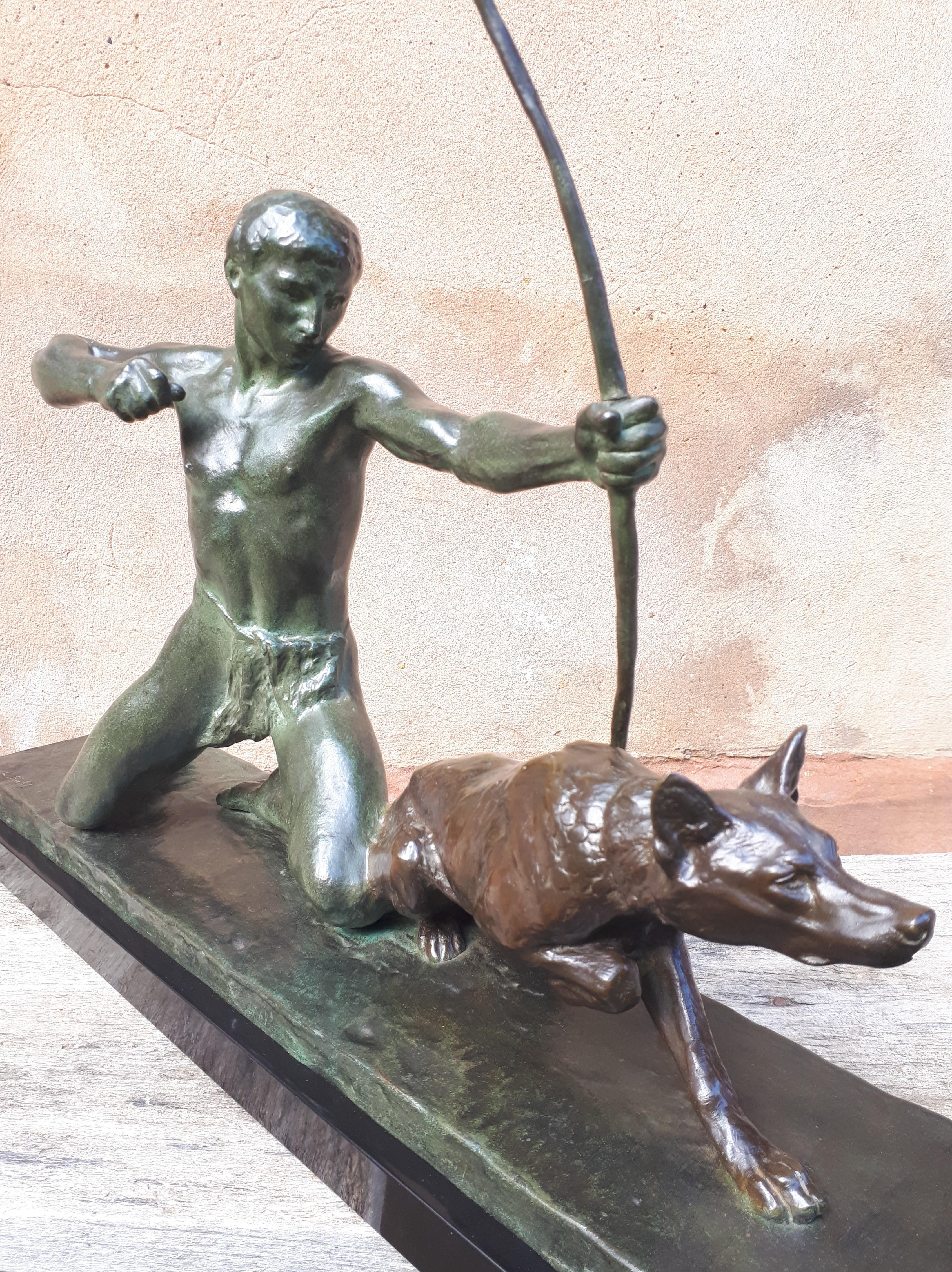 Large Art Deco Bronze Sculpture, By Louis Riché In Good Condition For Sale In Saverne, Grand Est