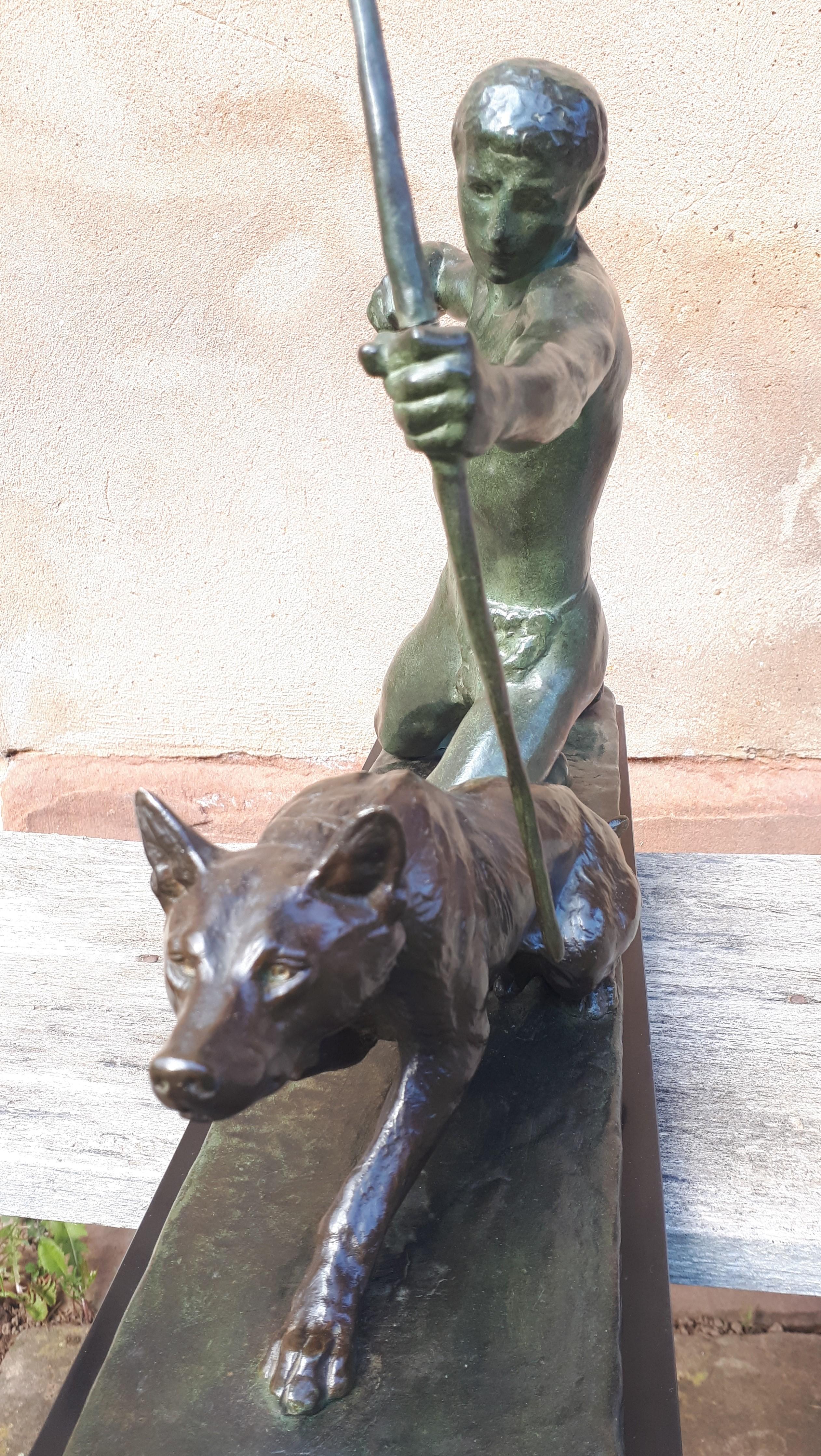 Large Art Deco Bronze Sculpture, By Louis Riché For Sale 3