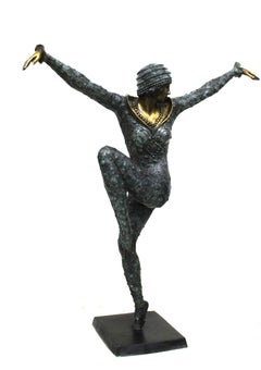 Gran escultura Art Decó de bronce de una bailarina