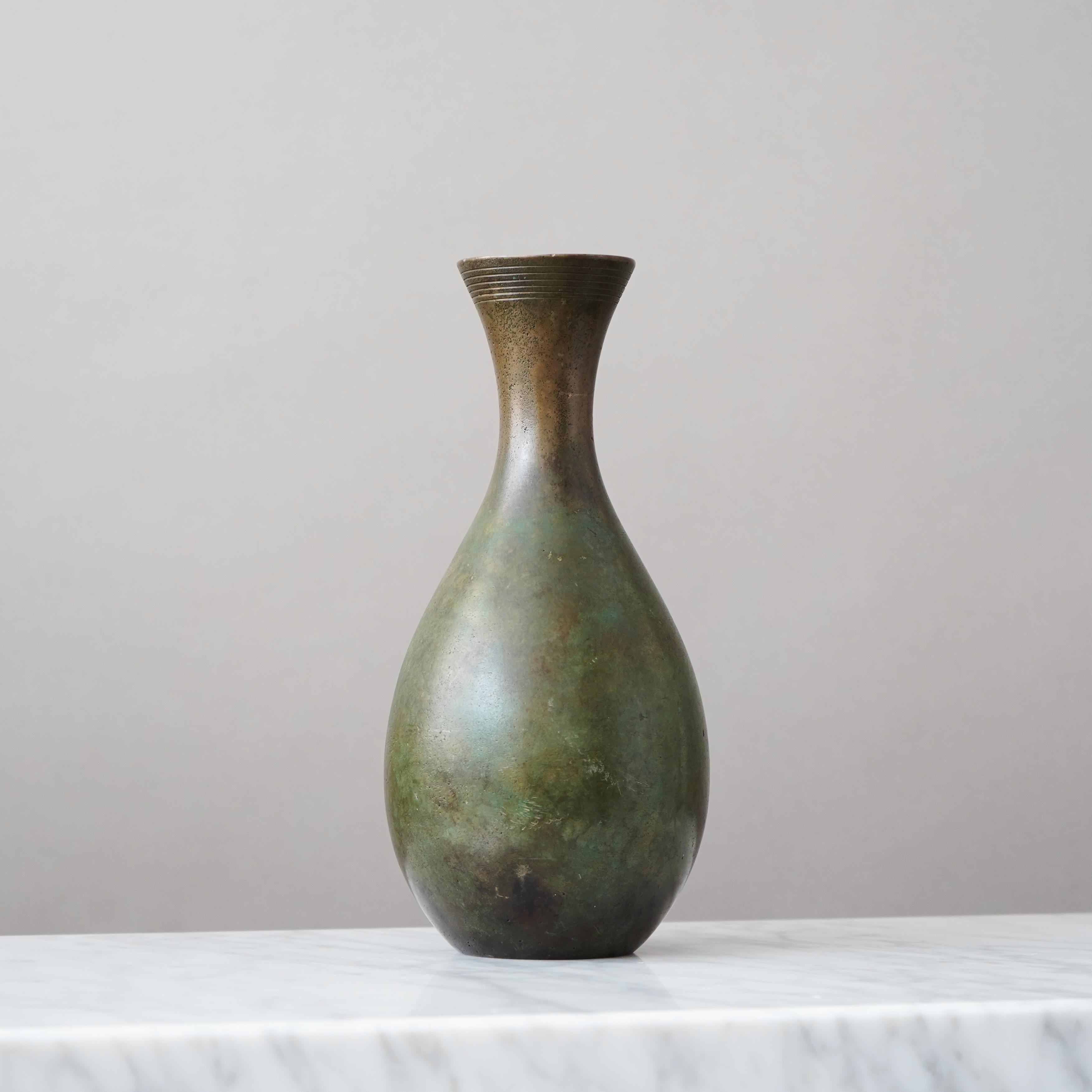Large Art Deco Bronze Vase by GAB Guldsmedsaktiebolaget, Sweden, 1930s in vendita 2