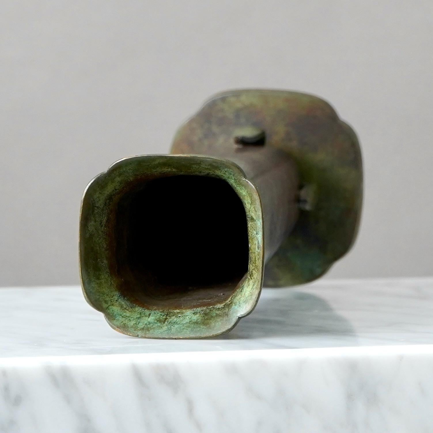 Large Art Deco Bronze Vase by GAB Guldsmedsaktiebolaget, Sweden, 1930s For Sale 5