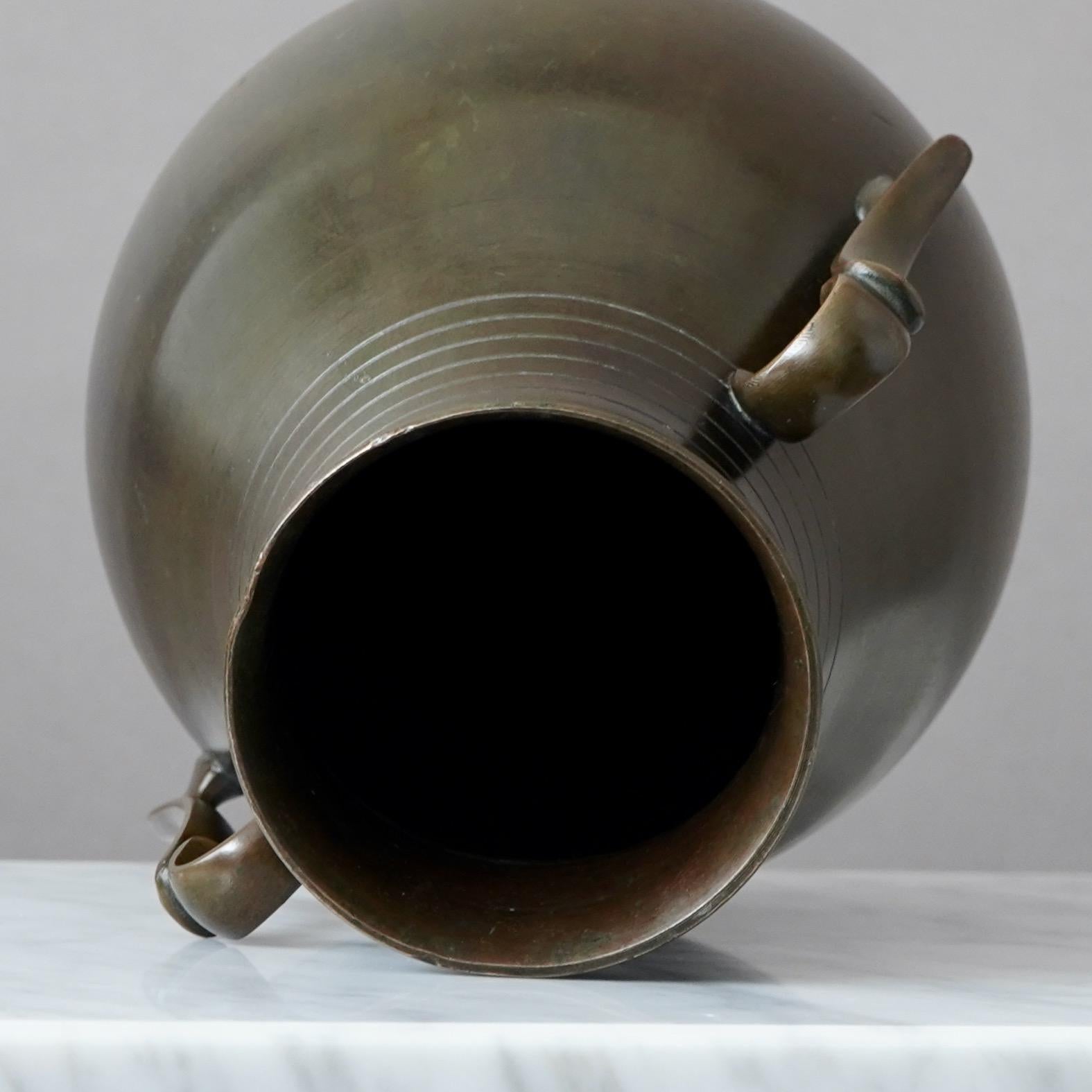 Grande vaso in bronzo Art Deco di GAB Guldsmedsaktiebolaget, Svezia, anni '30 in vendita 4