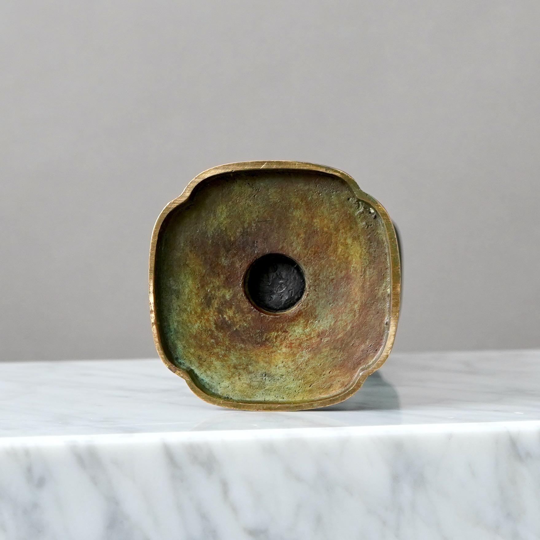 Large Art Deco Bronze Vase by GAB Guldsmedsaktiebolaget, Sweden, 1930s For Sale 6