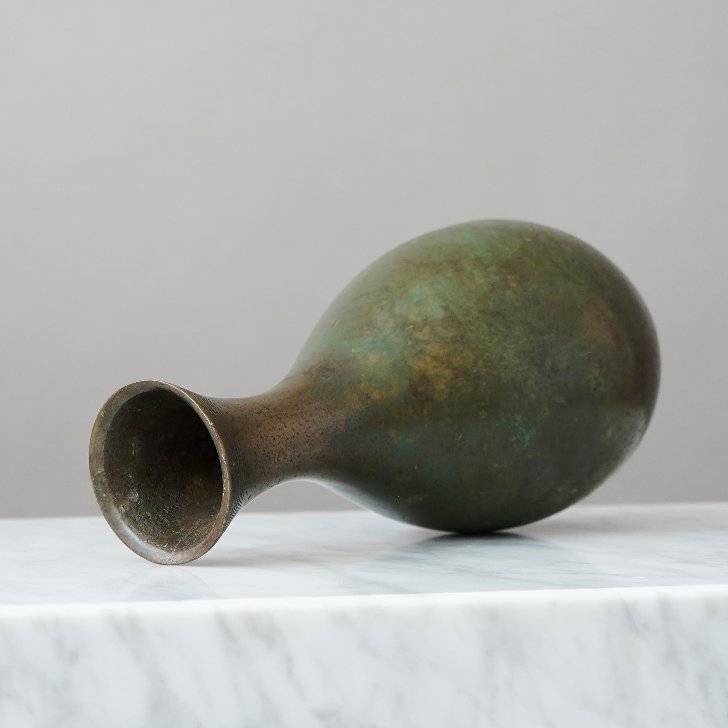 Large Art Deco Bronze Vase by GAB Guldsmedsaktiebolaget, Sweden, 1930s in vendita 5