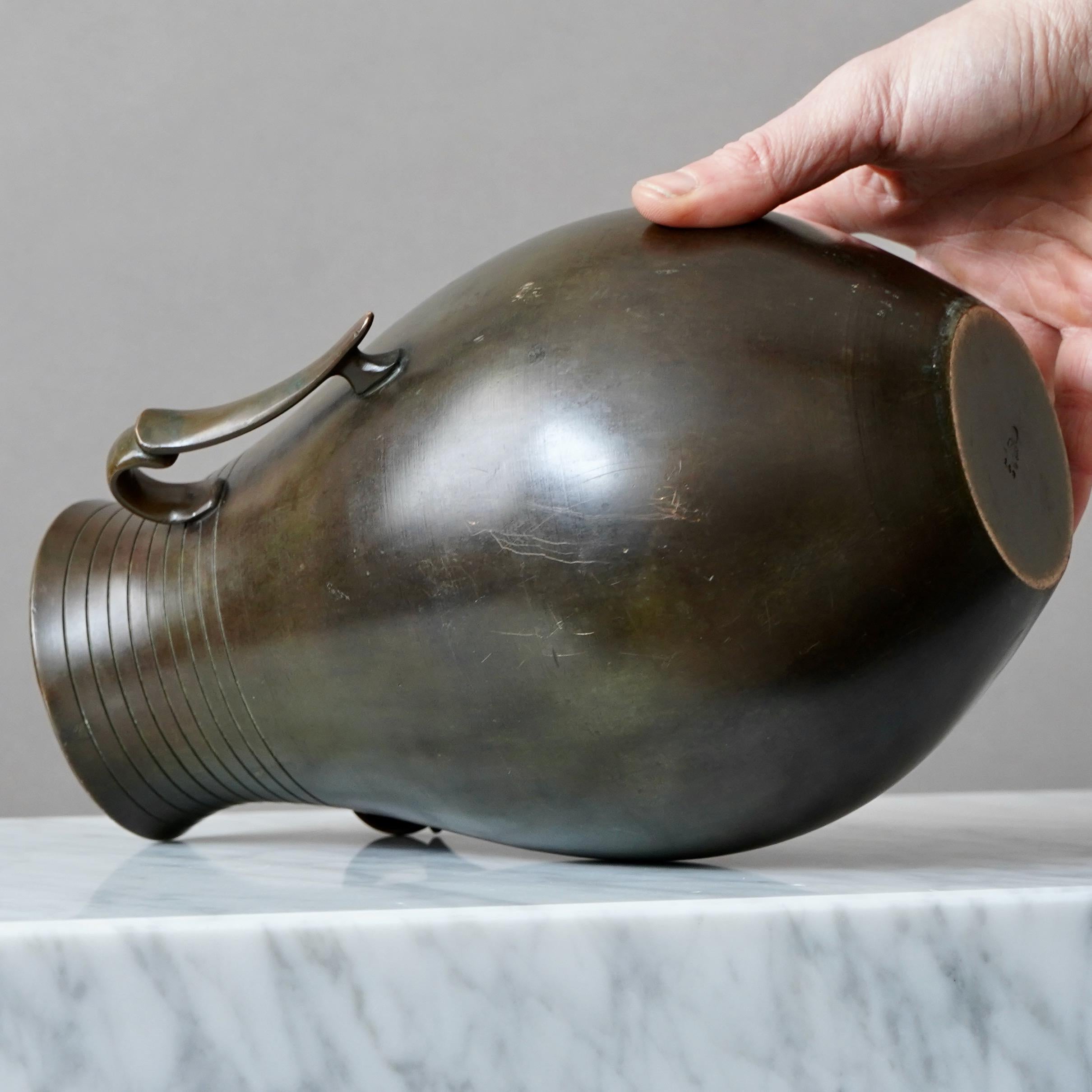 Grande vaso in bronzo Art Deco di GAB Guldsmedsaktiebolaget, Svezia, anni '30 in vendita 6