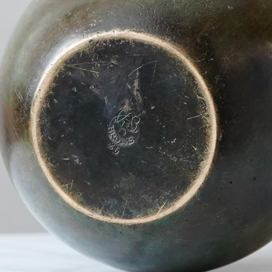 Large Art Deco Bronze Vase by GAB Guldsmedsaktiebolaget, Sweden, 1930s in vendita 6