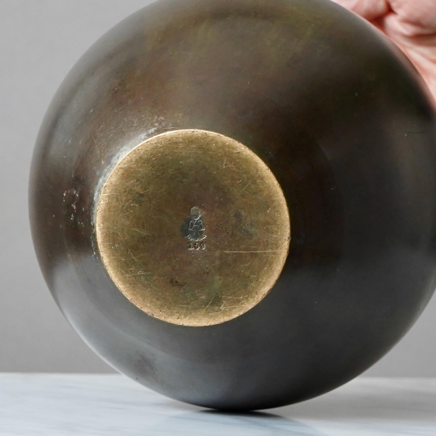 Grande vaso in bronzo Art Deco di GAB Guldsmedsaktiebolaget, Svezia, anni '30 in vendita 7