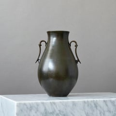 Große Art-Déco-Bronzevase von GAB Guldsmedsaktiebolaget, Schweden, 1930er Jahre