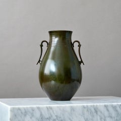 Grand vase Art déco par GAB Guldsmedsaktiebolaget, Suède, années 1930