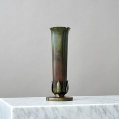 Large Art Deco Bronze Vase by GAB Guldsmedsaktiebolaget, Sweden, 1930s
