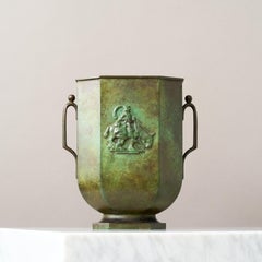 Large Art Deco Bronze Vase by GAB Guldsmedsaktiebolaget, Sweden, 1930s