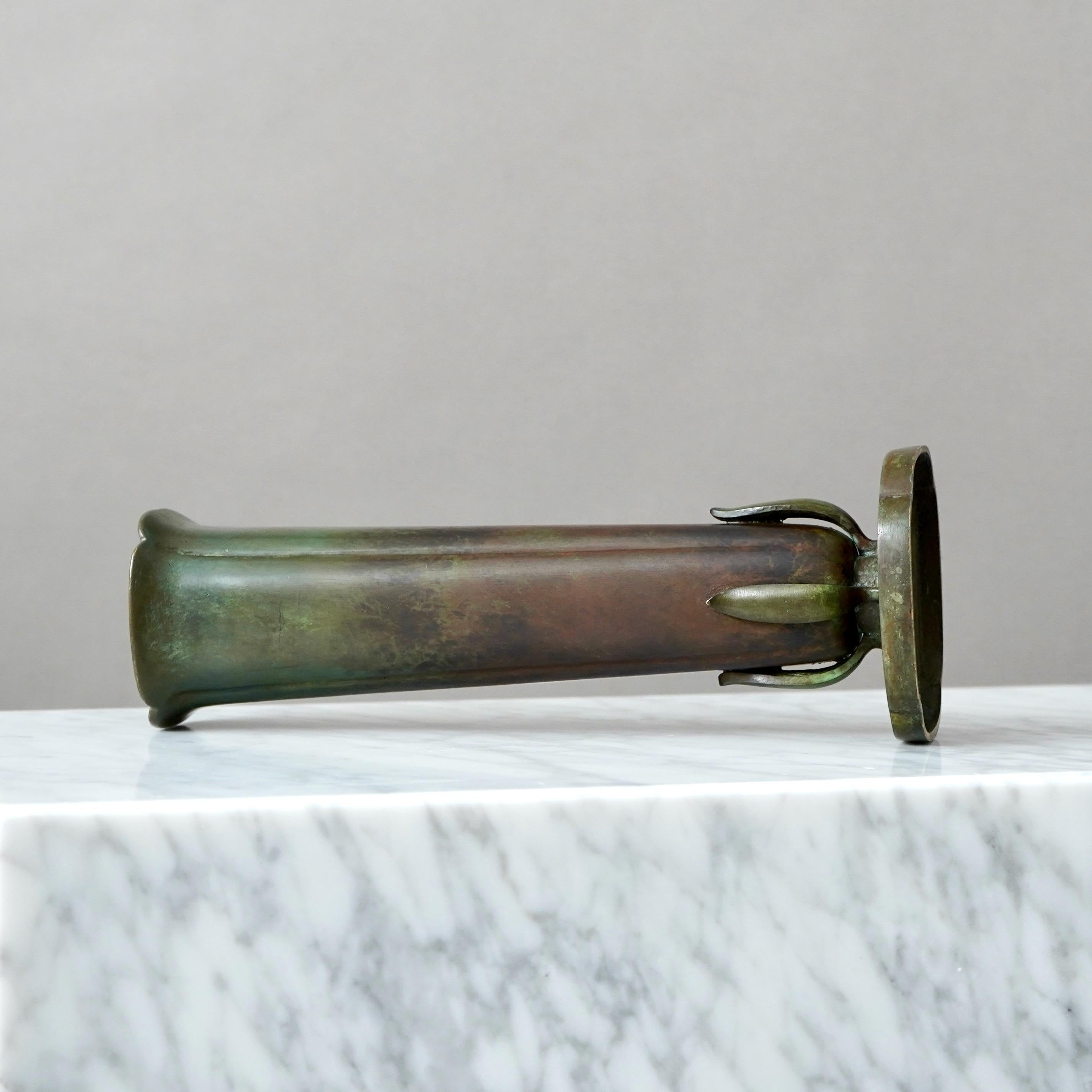 Mid-20th Century Large Art Deco Bronze Vase by GAB Guldsmedsaktiebolaget, Sweden, 1930s For Sale