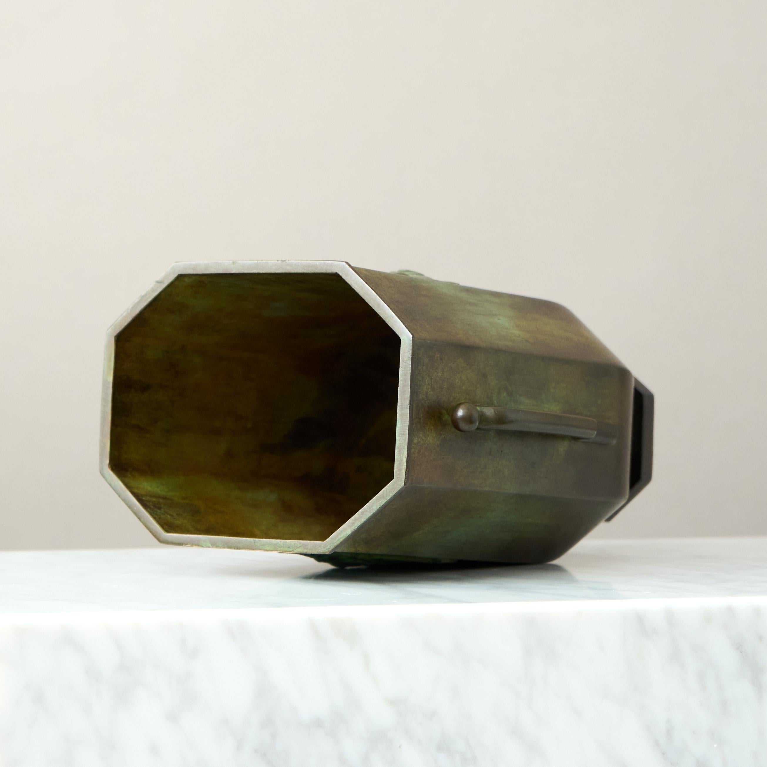 Large Art Deco Bronze Vase by GAB Guldsmedsaktiebolaget, Sweden, 1930s For Sale 2