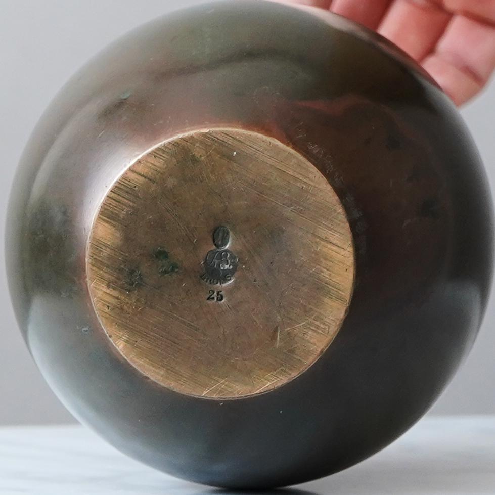 Large Art Deco Bronze Vase by GAB Guldsmedsaktiebolaget, Sweden, 1930s in vendita 1