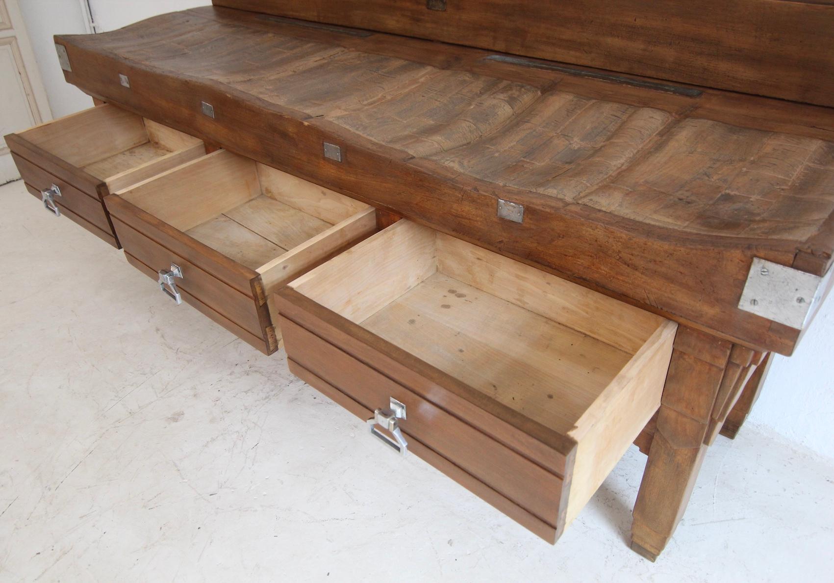 Large Art Deco Butcher´s Block Table For Sale 13