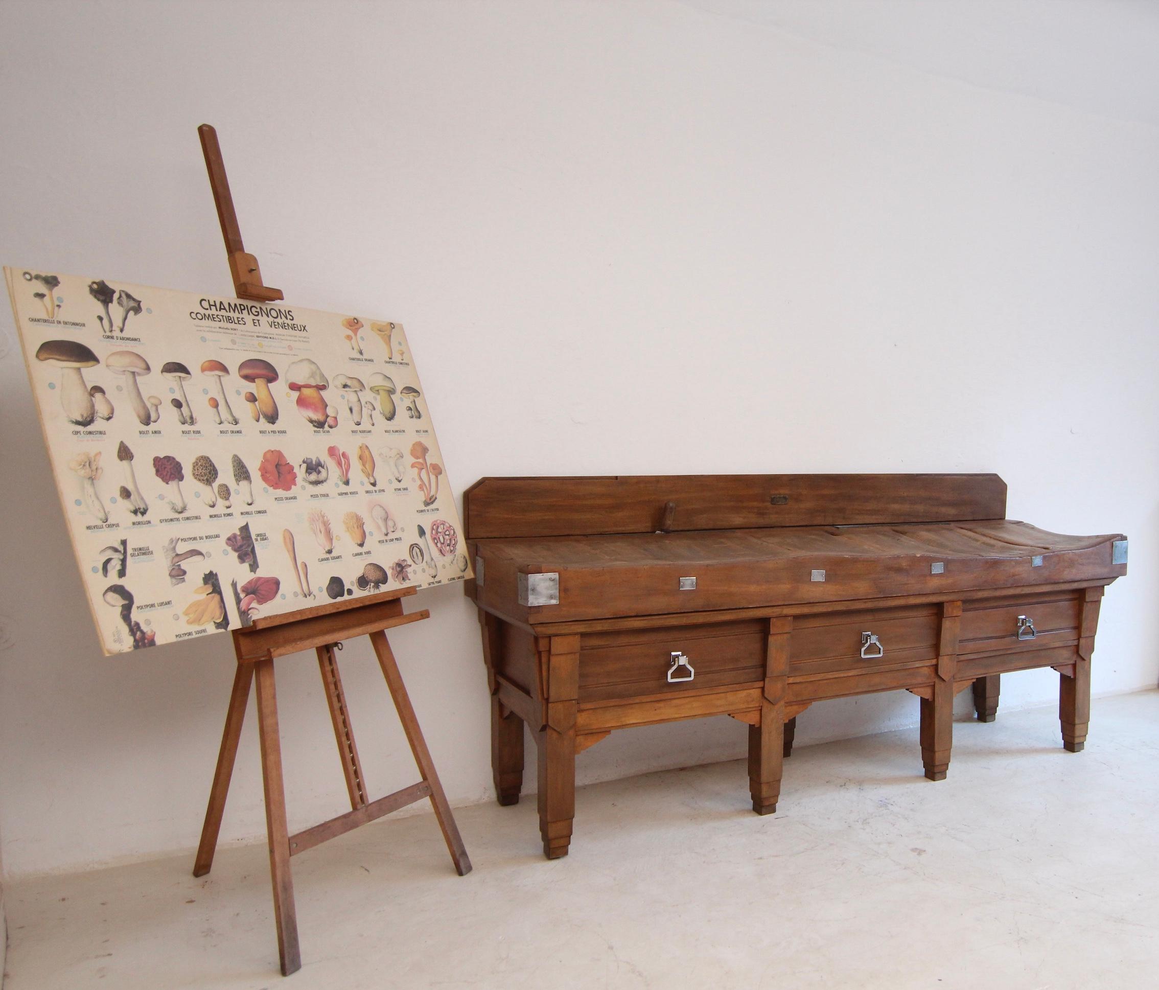 Belgian Large Art Deco Butcher´s Block Table For Sale