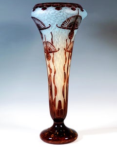Grande vaso Art Déco a cammeo 'Chardons', Charles Schneider, Francia, 1924-1927