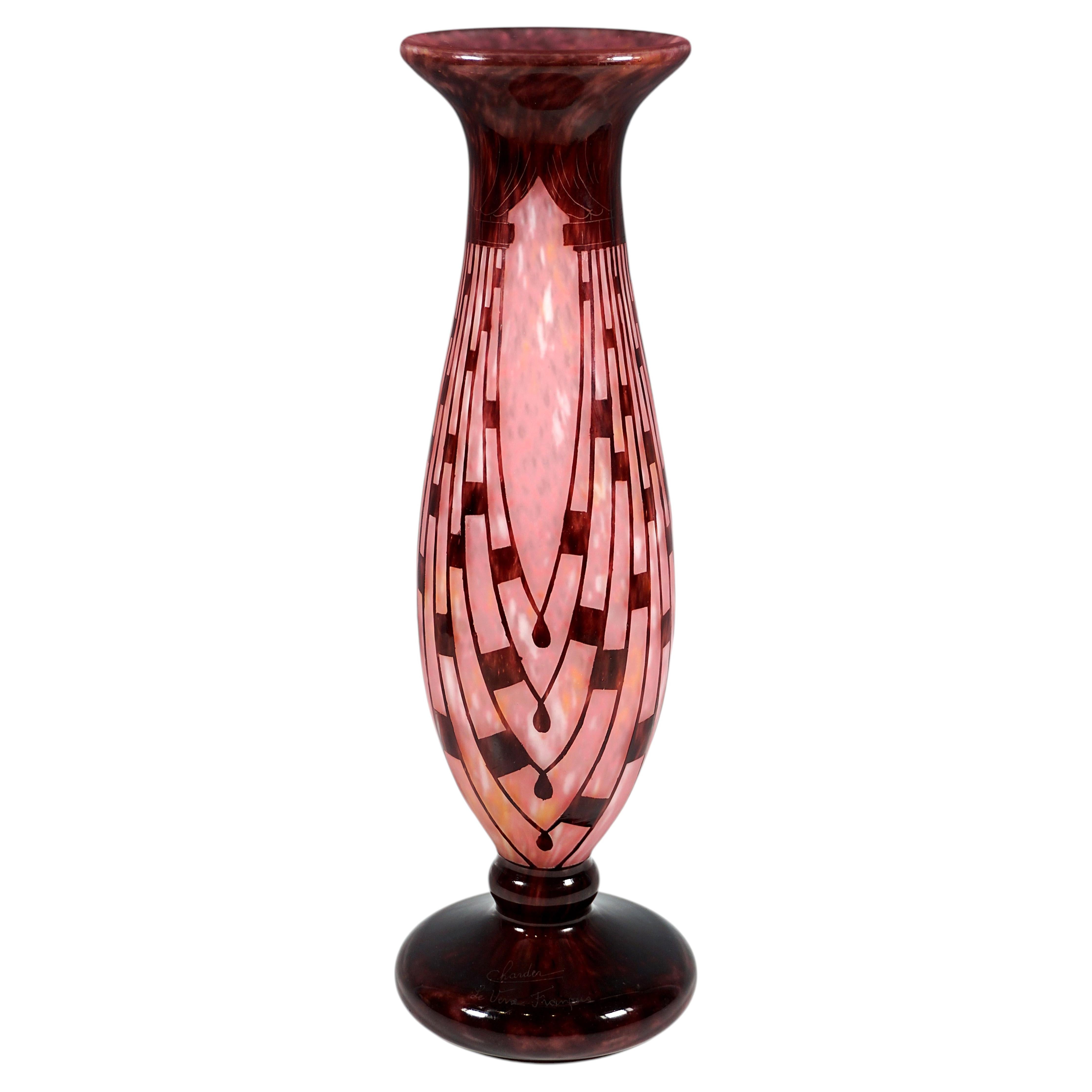 Large Art Deco Cameo Vase, Colliers, Charles Schneider, France, 1927-1928
