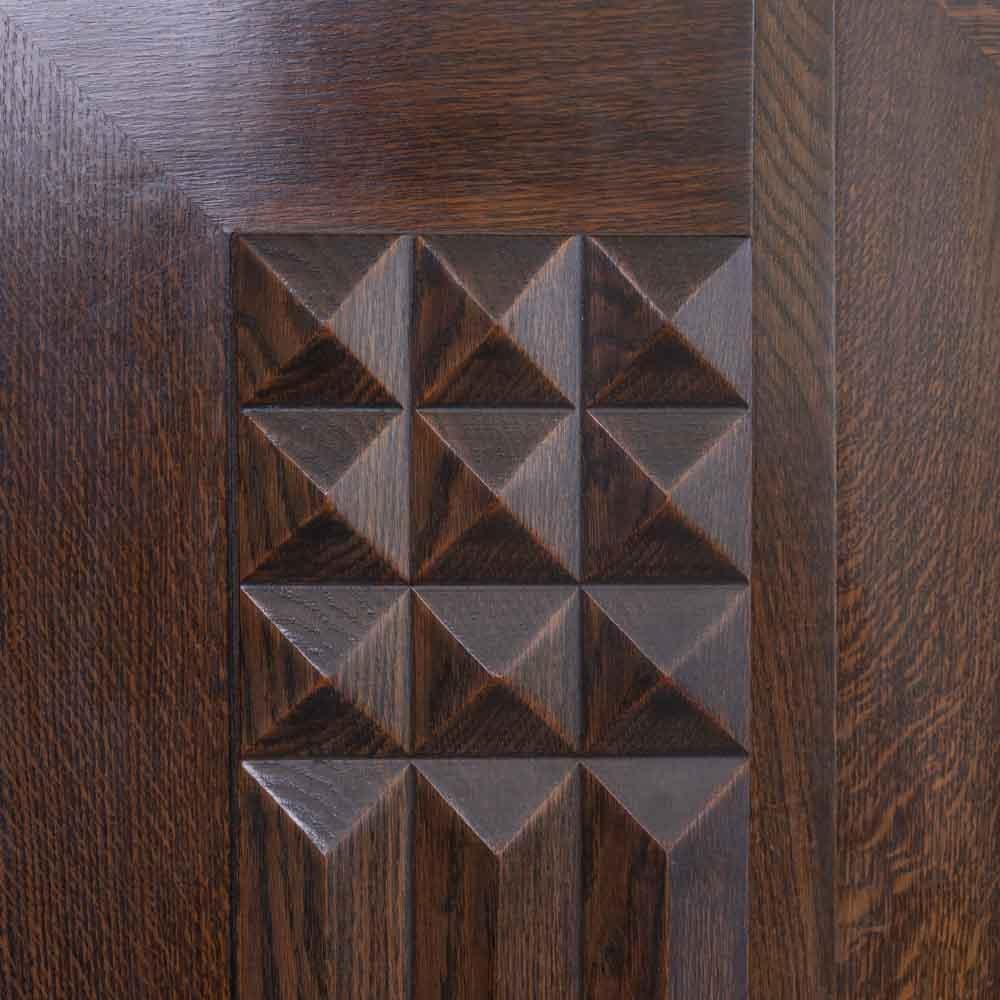 Large Art Deco Carved Wood Cabinet by Charles Dudouyt For Sale 2