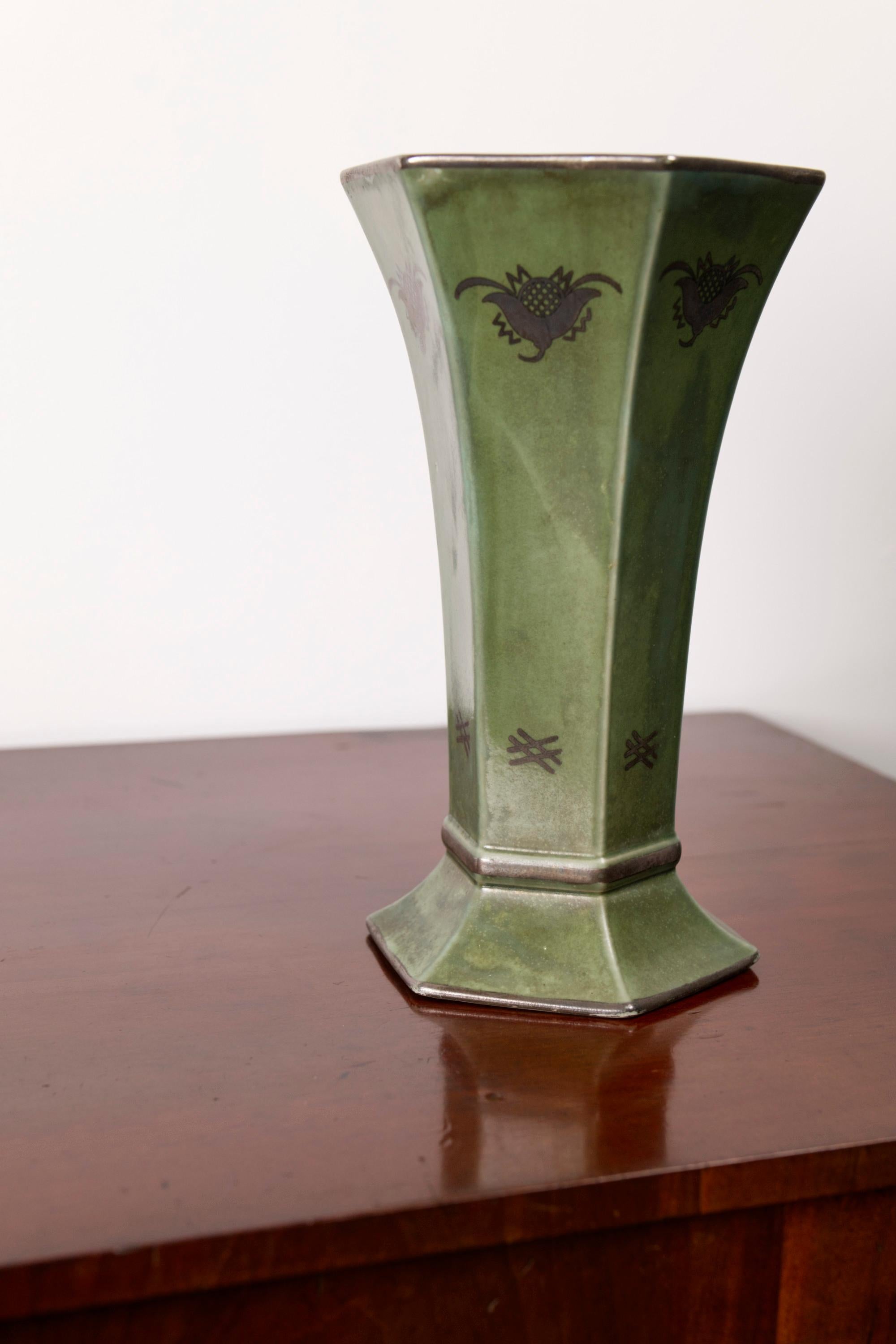 Large Art Deco Ceramic Vase by Arabia Finland, 1940s For Sale 6