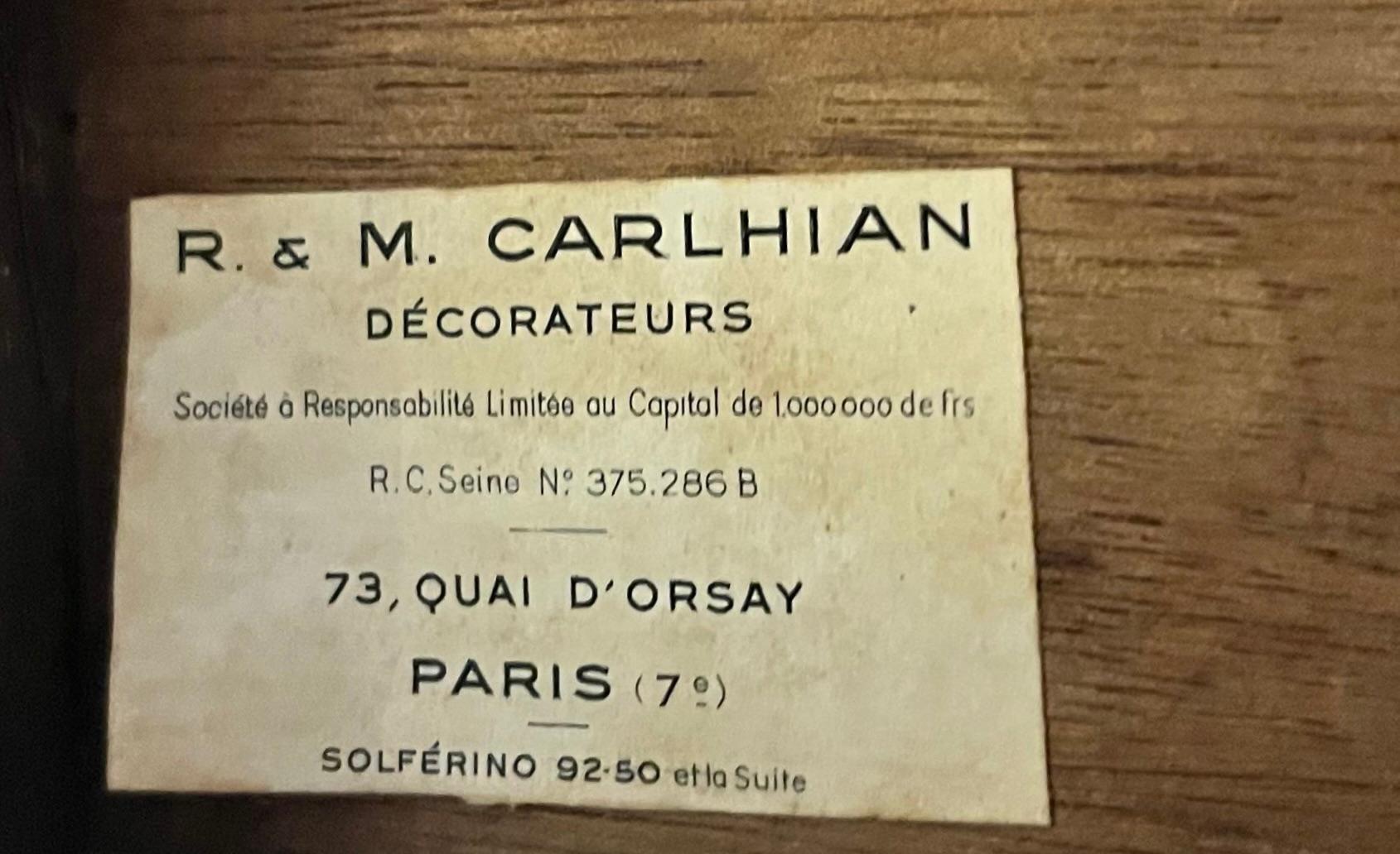 Gran mesa de comedor Art Déco de roble cerámico de Maison Carlhian- París 1938. Francés en venta