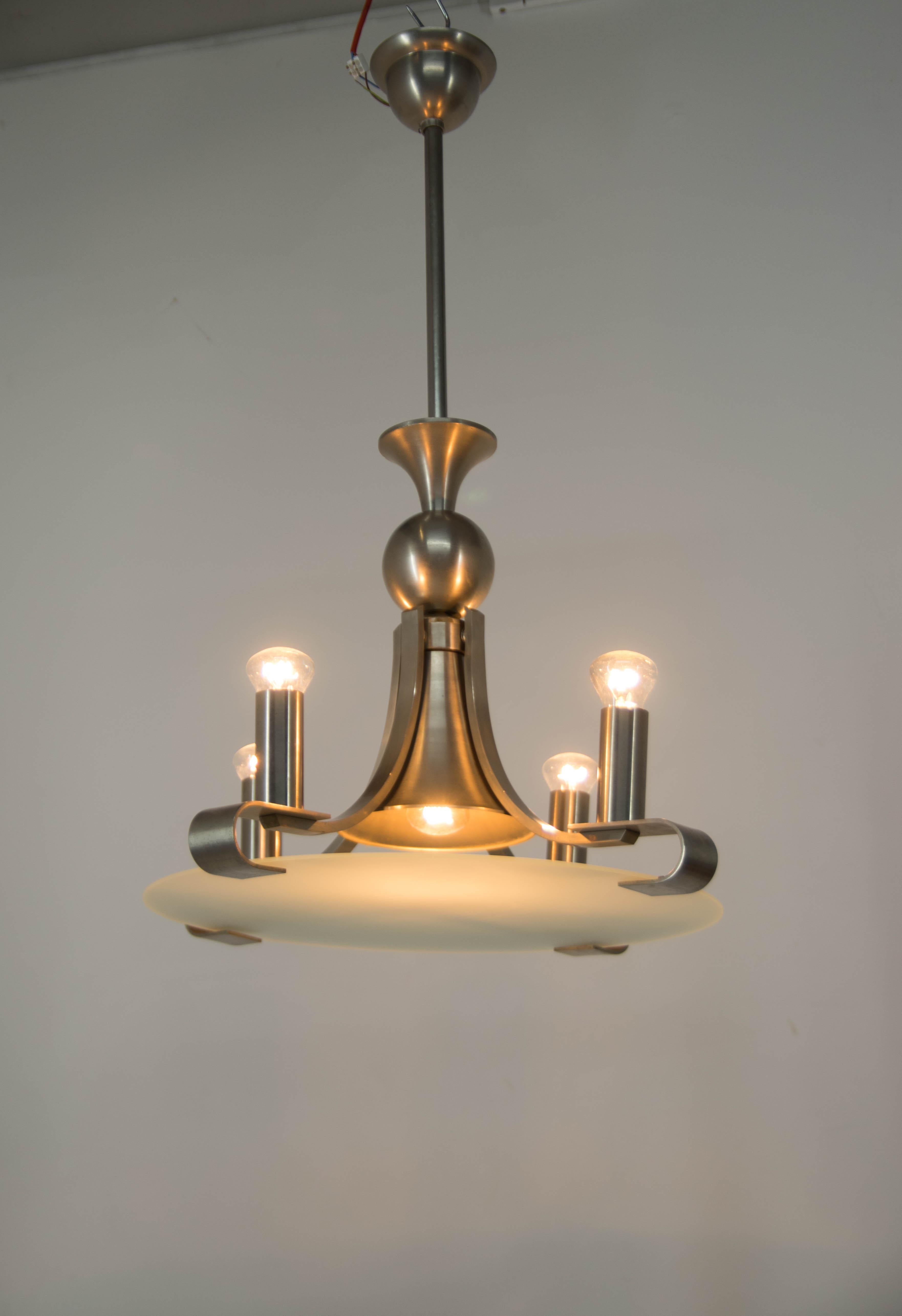 Large Art Deco Chandelier, 1930s In Good Condition For Sale In Praha, CZ