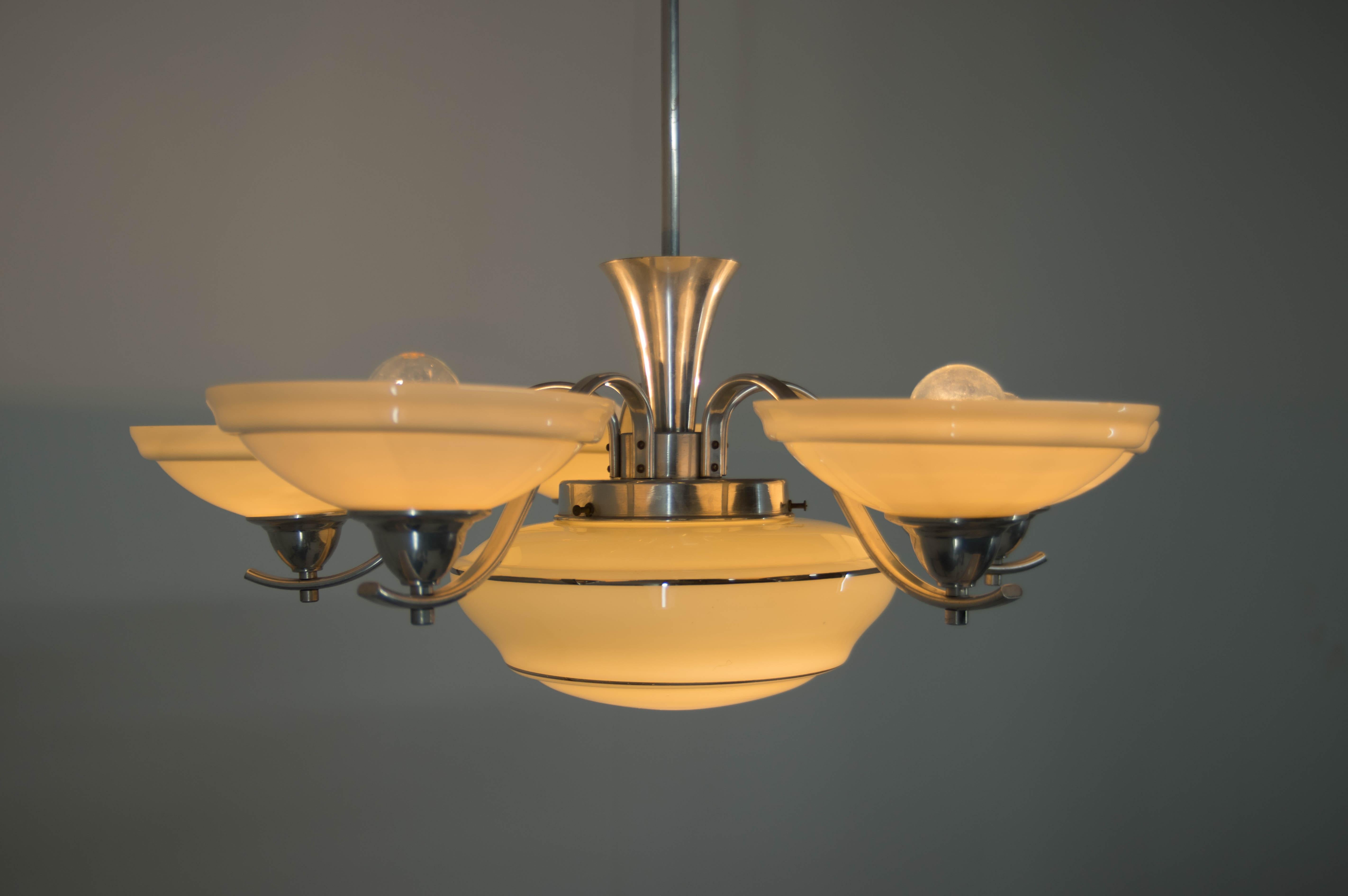 Large Art Deco Chandelier, 1930s 3