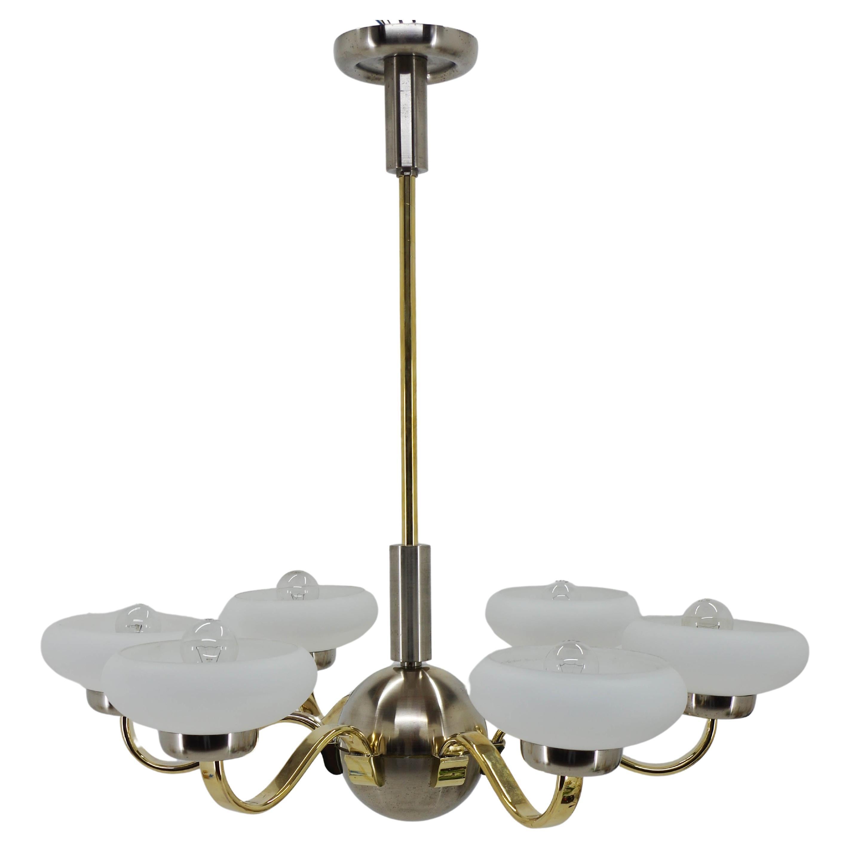 Grande lampadario Art Deco, anni '30, restaurato