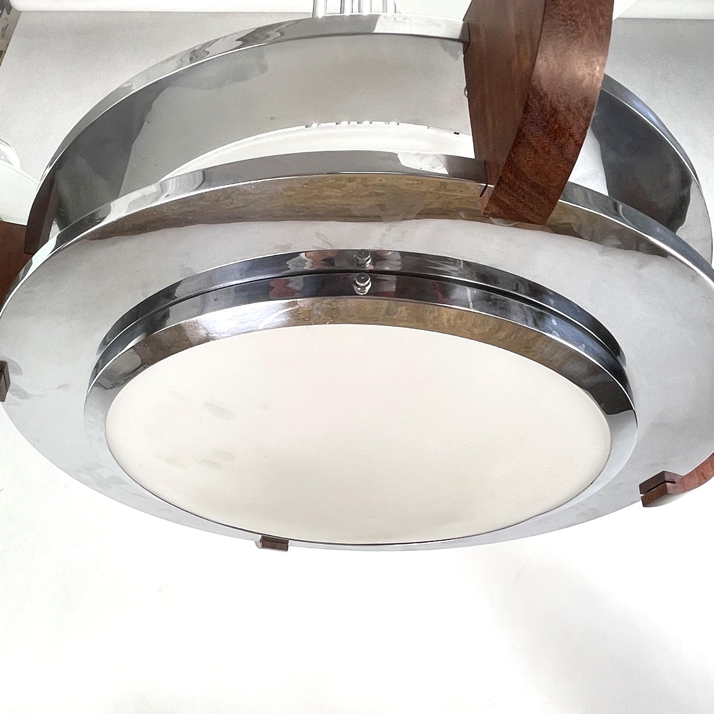 Large Art Deco Chandelier Hanging Lamp Ceiling Lamp Machine Age, 1920s For Sale 8