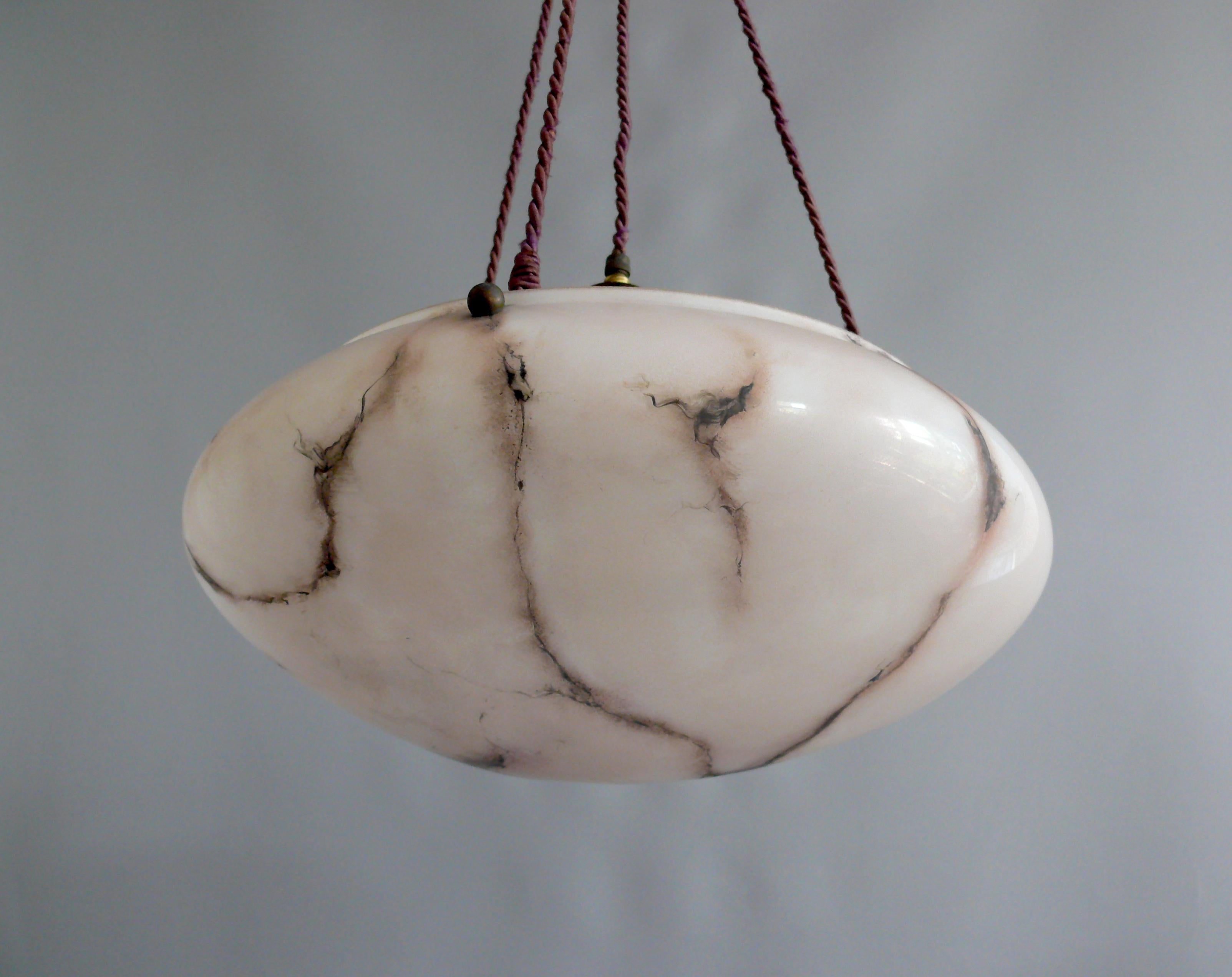 Large Art Déco Chandelier, Pendant Light, 1920s - 1930s In Good Condition For Sale In Schwerin, MV