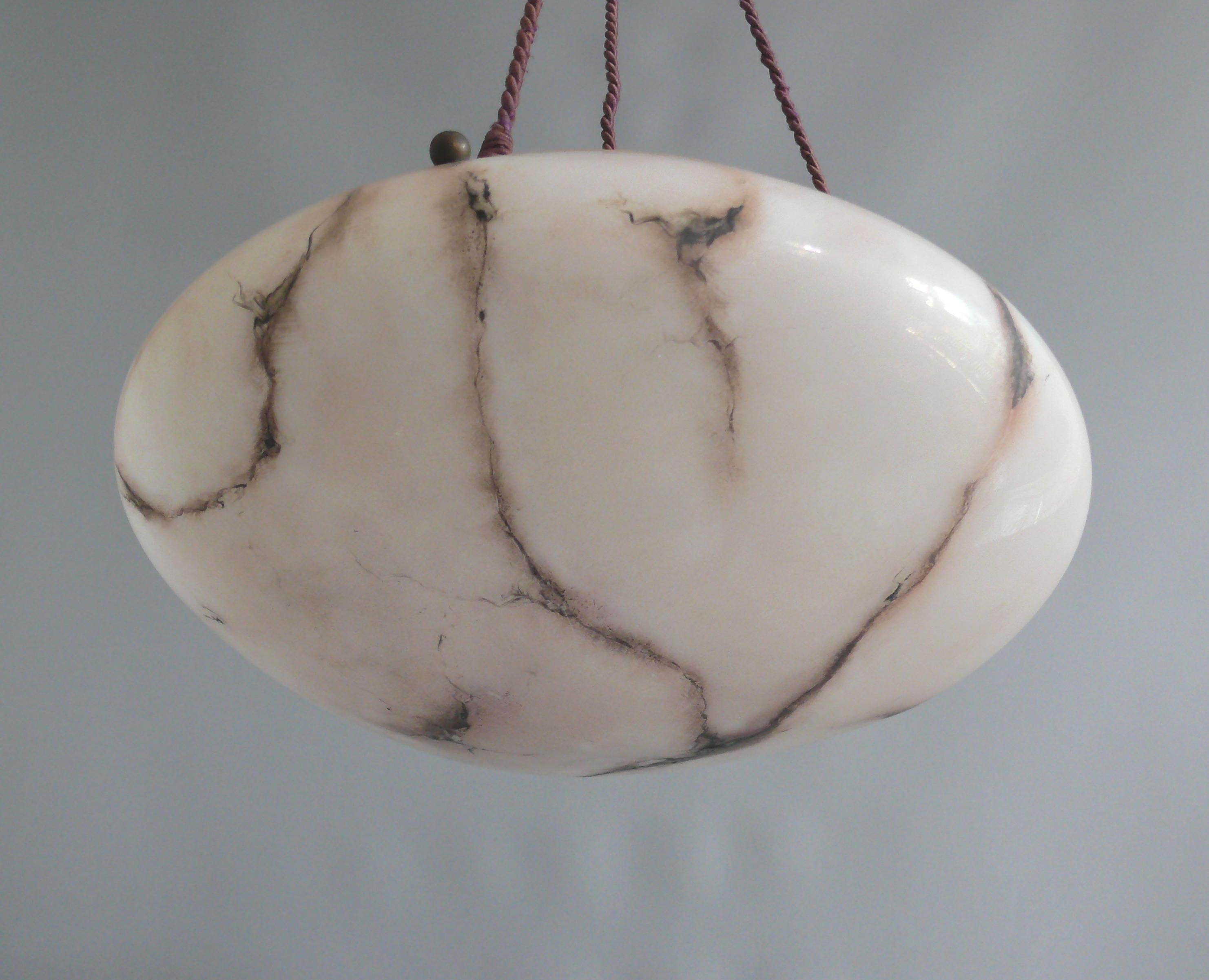Brass Large Art Déco Chandelier, Pendant Light, 1920s - 1930s For Sale