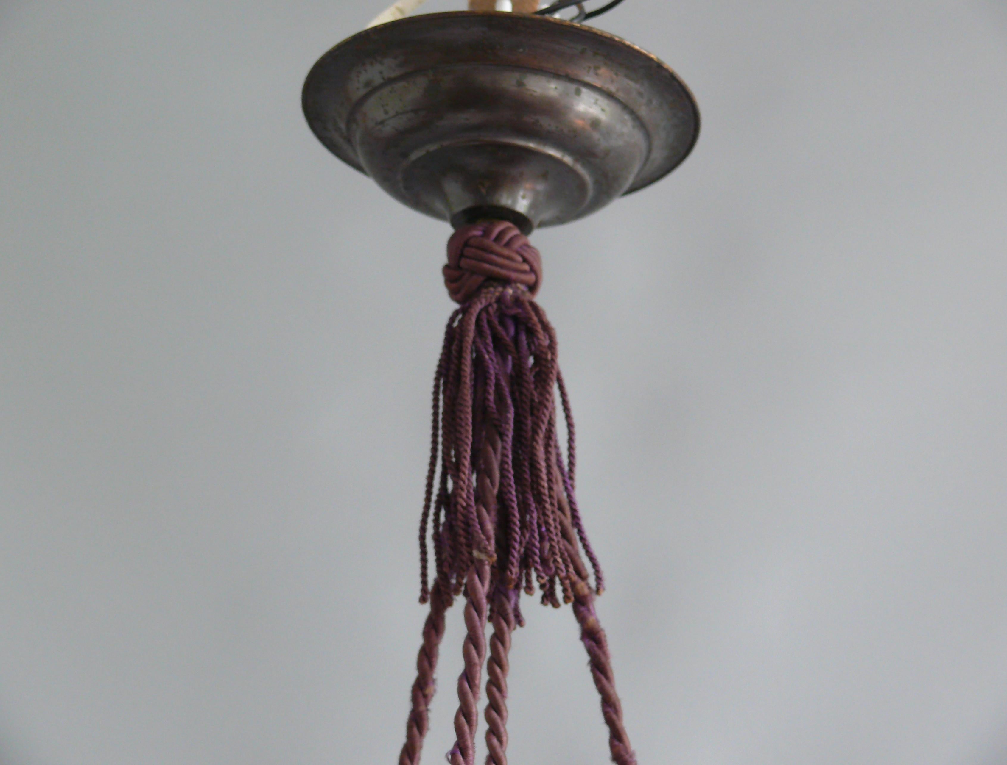 Large Art Déco Chandelier, Pendant Light, 1920s - 1930s For Sale 2