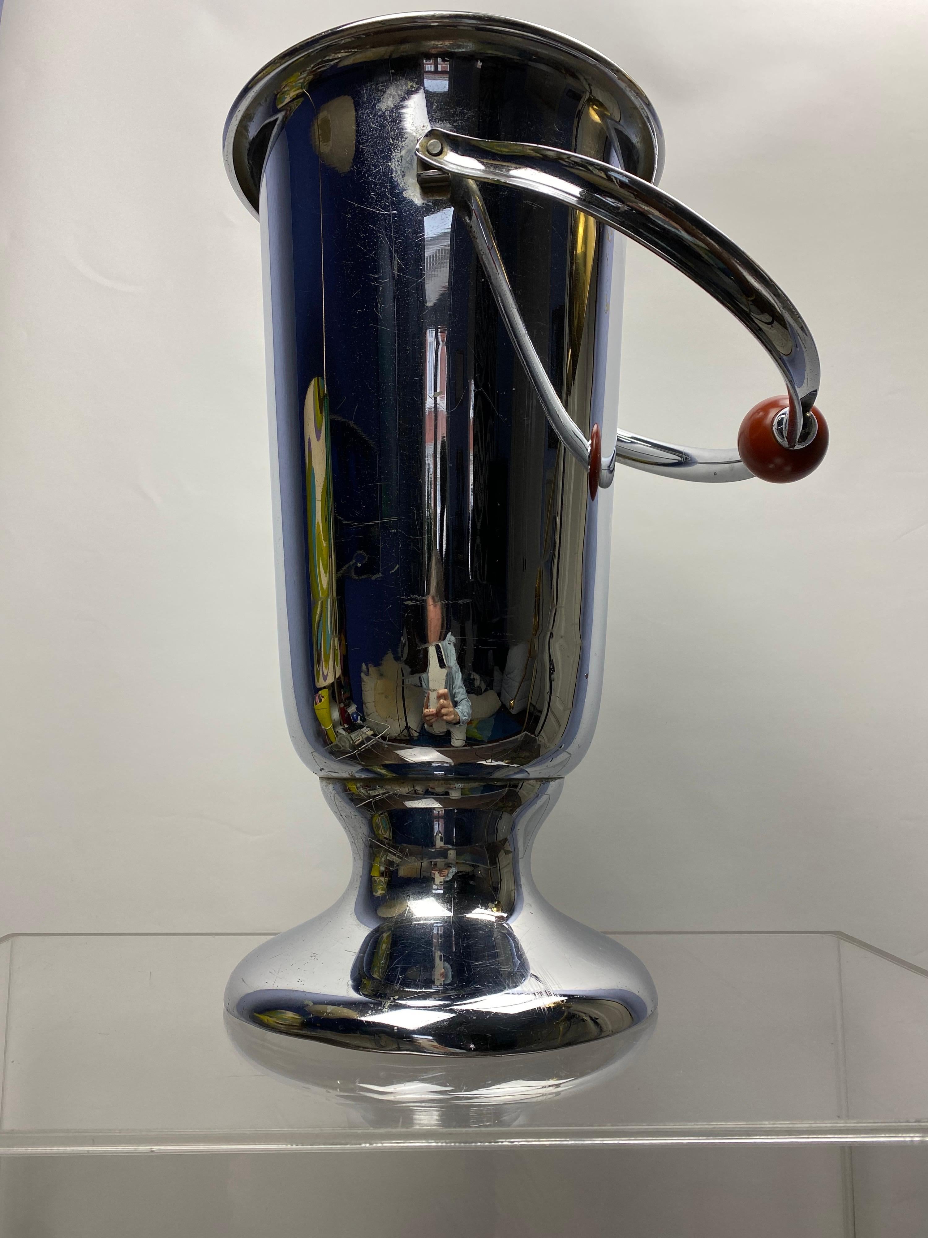 Large Art Deco chromed Brass Champagne or Wine Cooler from WMF, Germany, 1920s 2