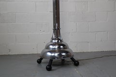 Large Art Deco chromed coat rack/floor lamp, early 20th century