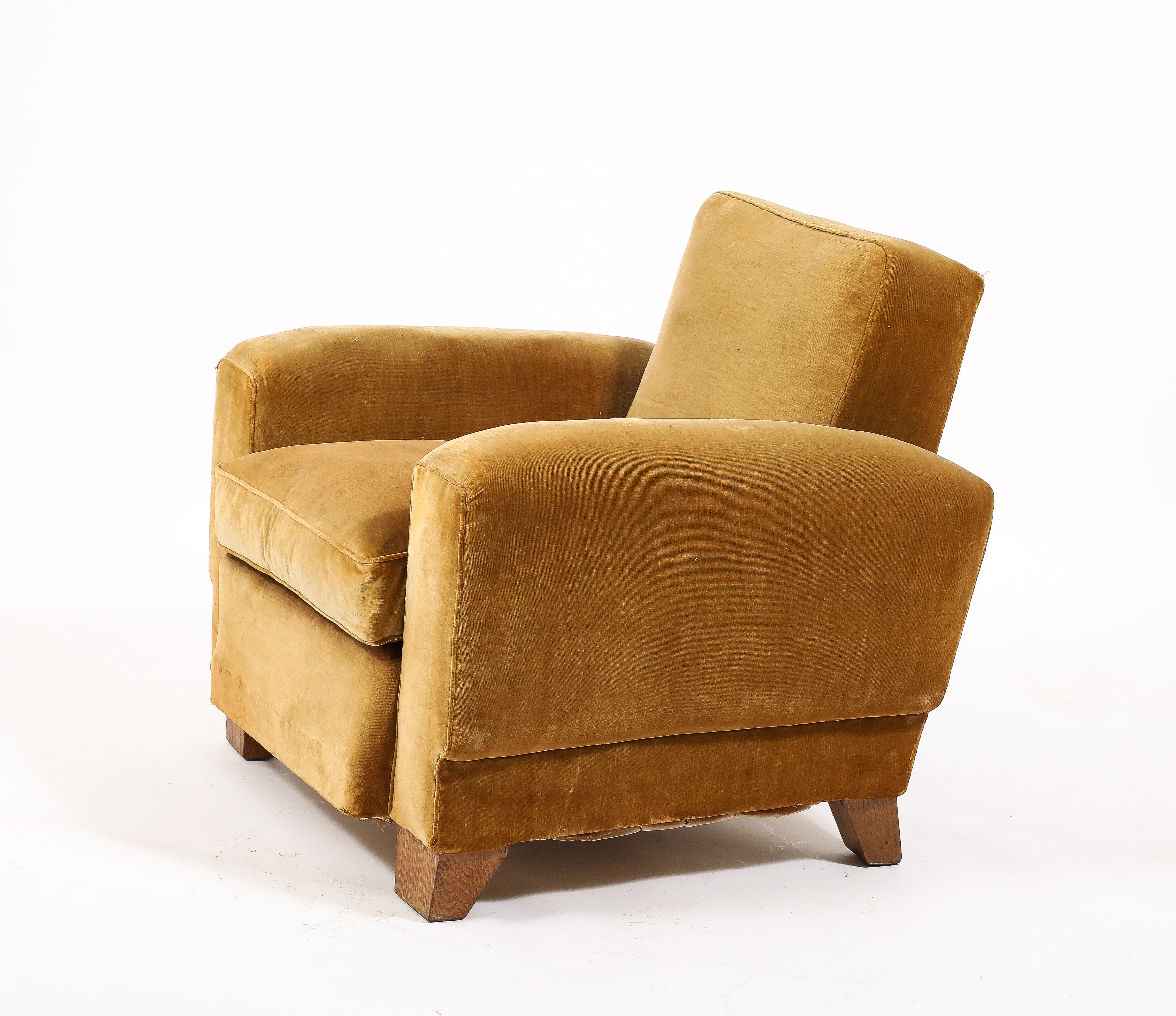 Large Art Deco Club Chair, France 1940's 5