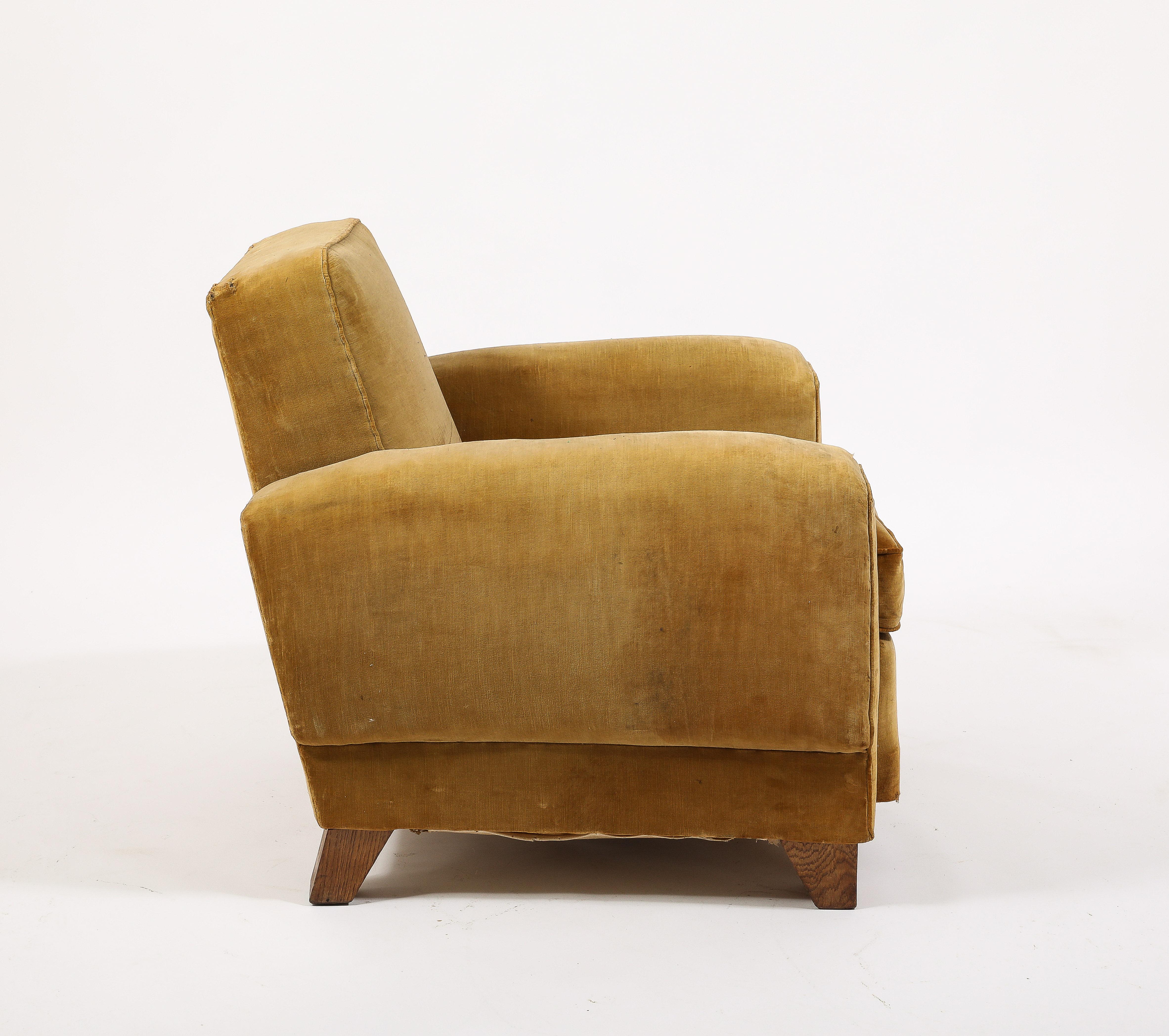 Large Art Deco Club Chair, France 1940's In Good Condition In New York, NY