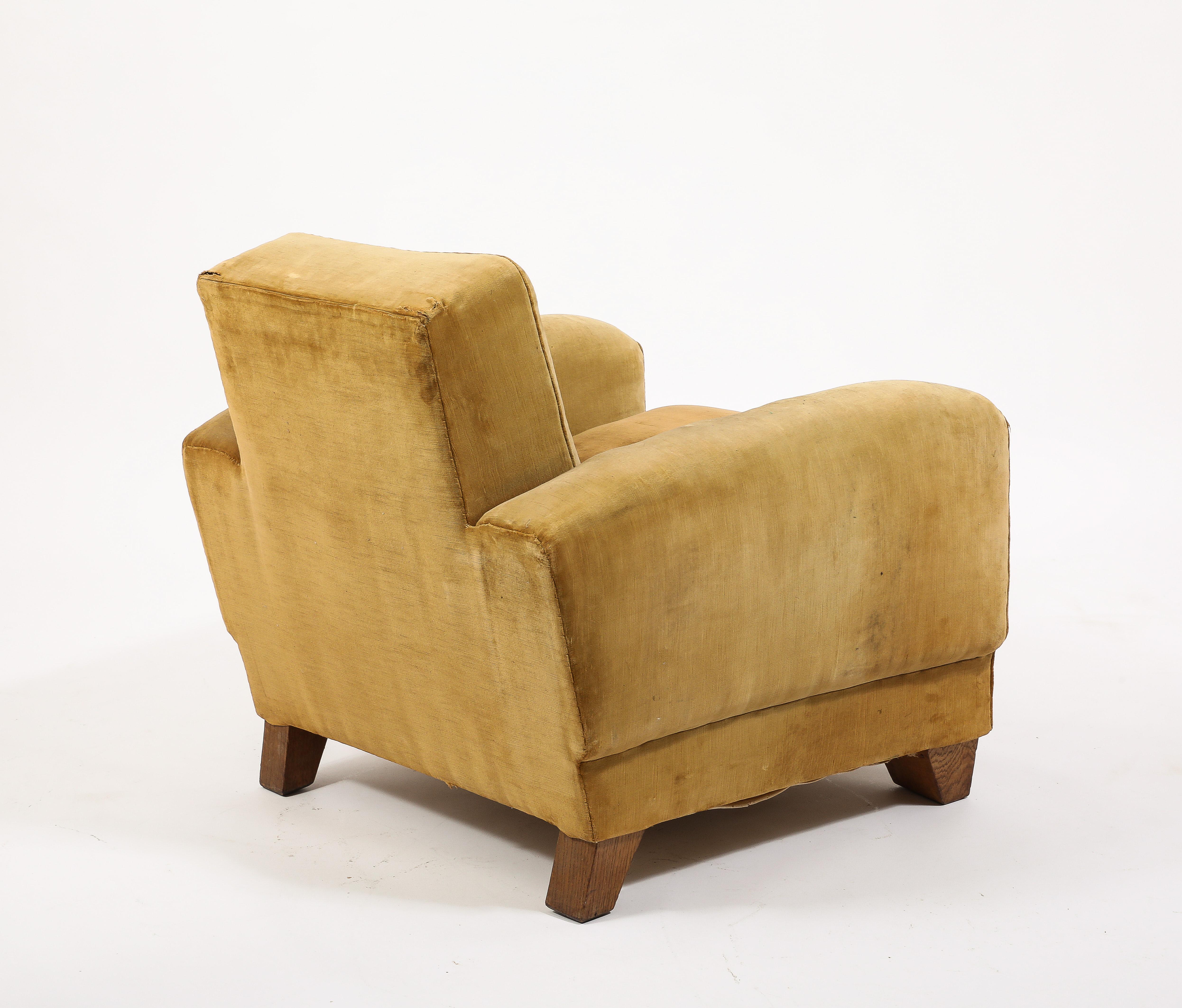 20th Century Large Art Deco Club Chair, France 1940's