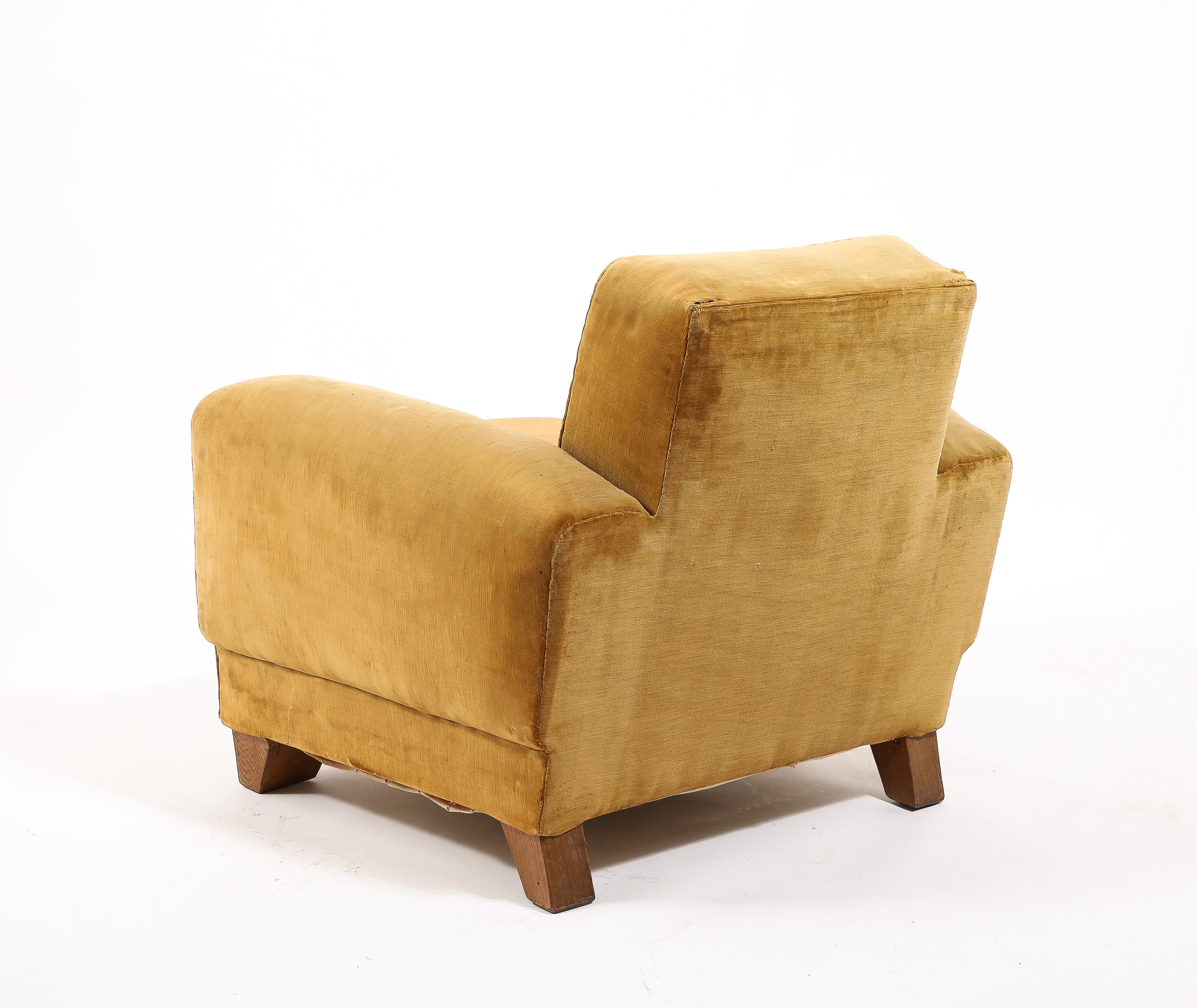 Large Art Deco Club Chair, France 1940's 1