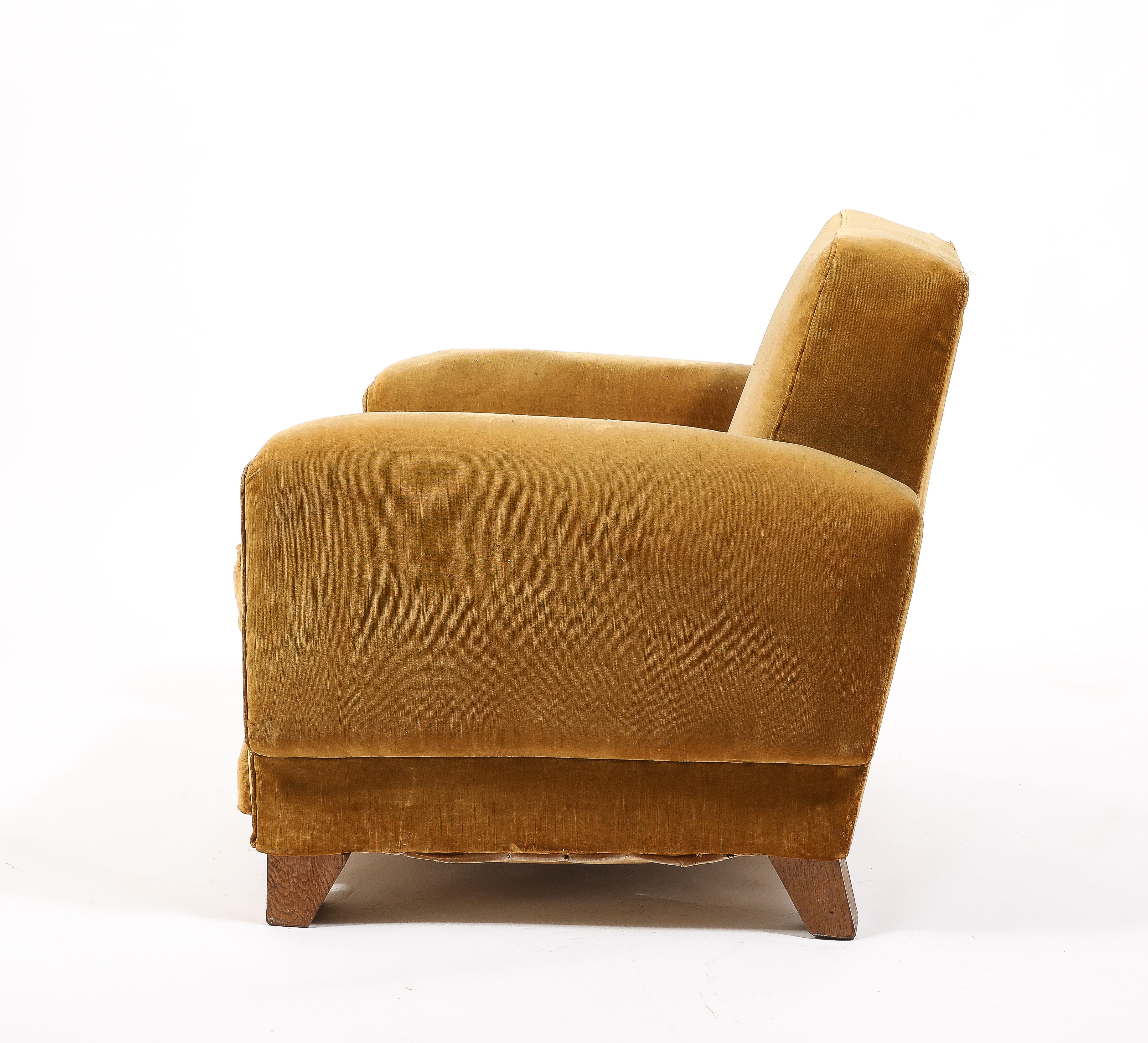 Large Art Deco Club Chair, France 1940's 2
