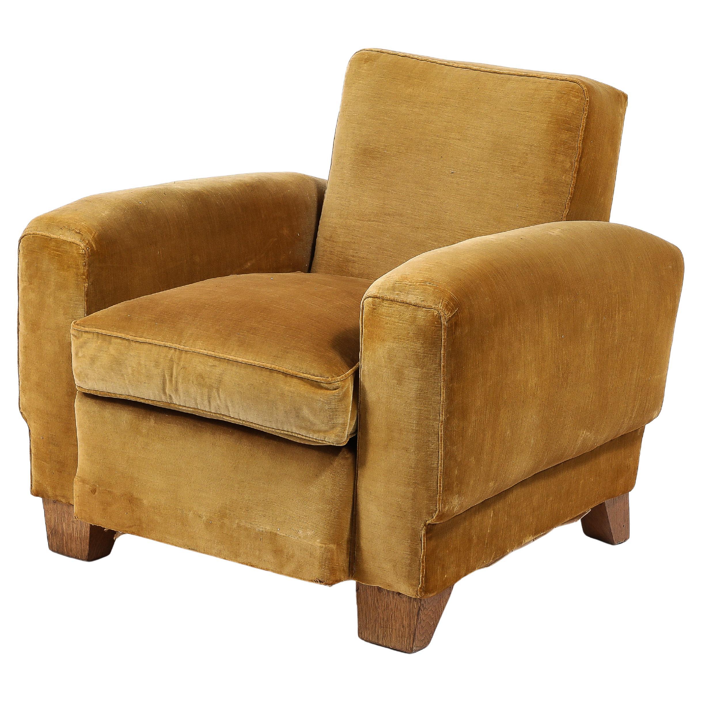 Large Art Deco Club Chair, France 1940's