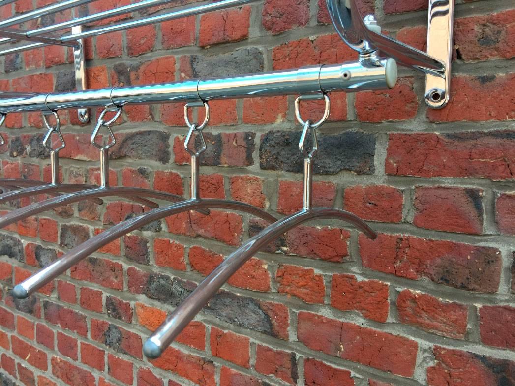 Large Art Deco Coat Rack in Chrome Metal, circa 1970 For Sale 3